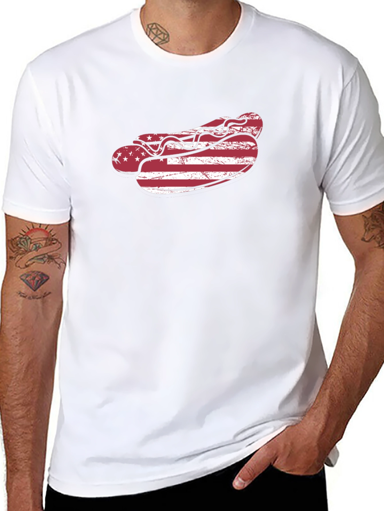 American Flag Hot Dog T-Shirt