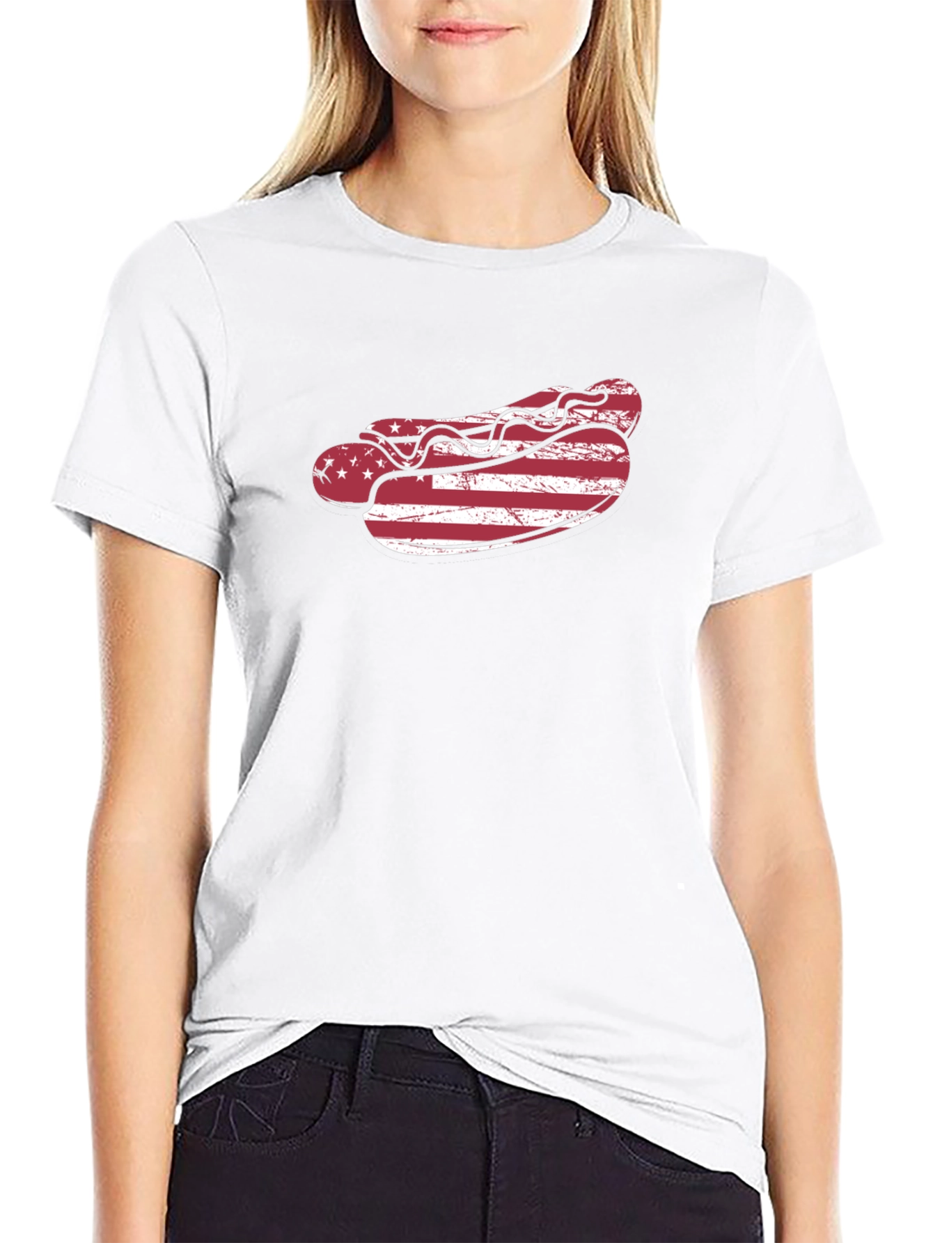 American Flag Hot Dog T-Shirt