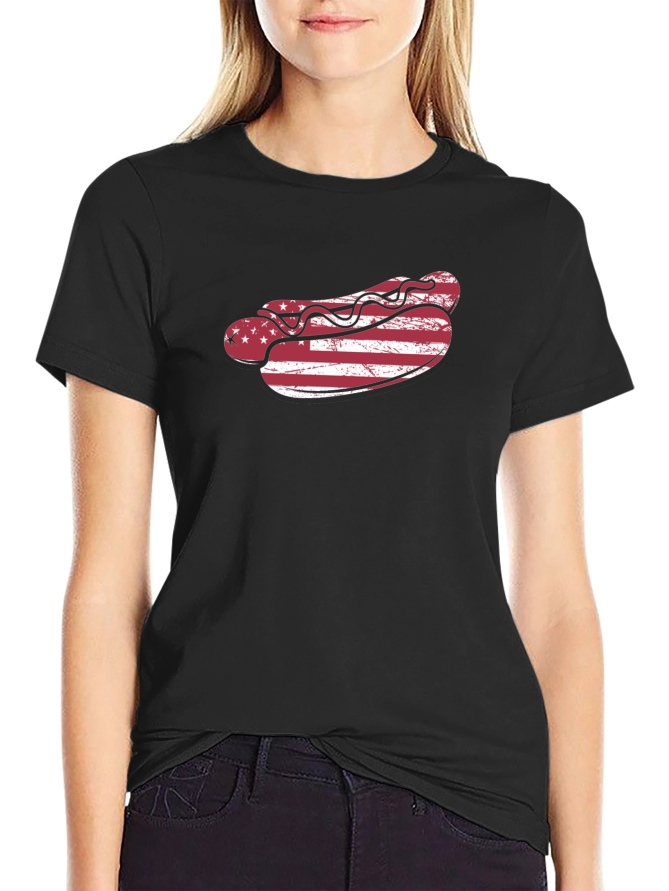 American Flag Hot Dog T-Shirt