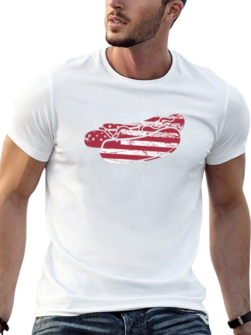 American Flag Hot Dog T-Shirt