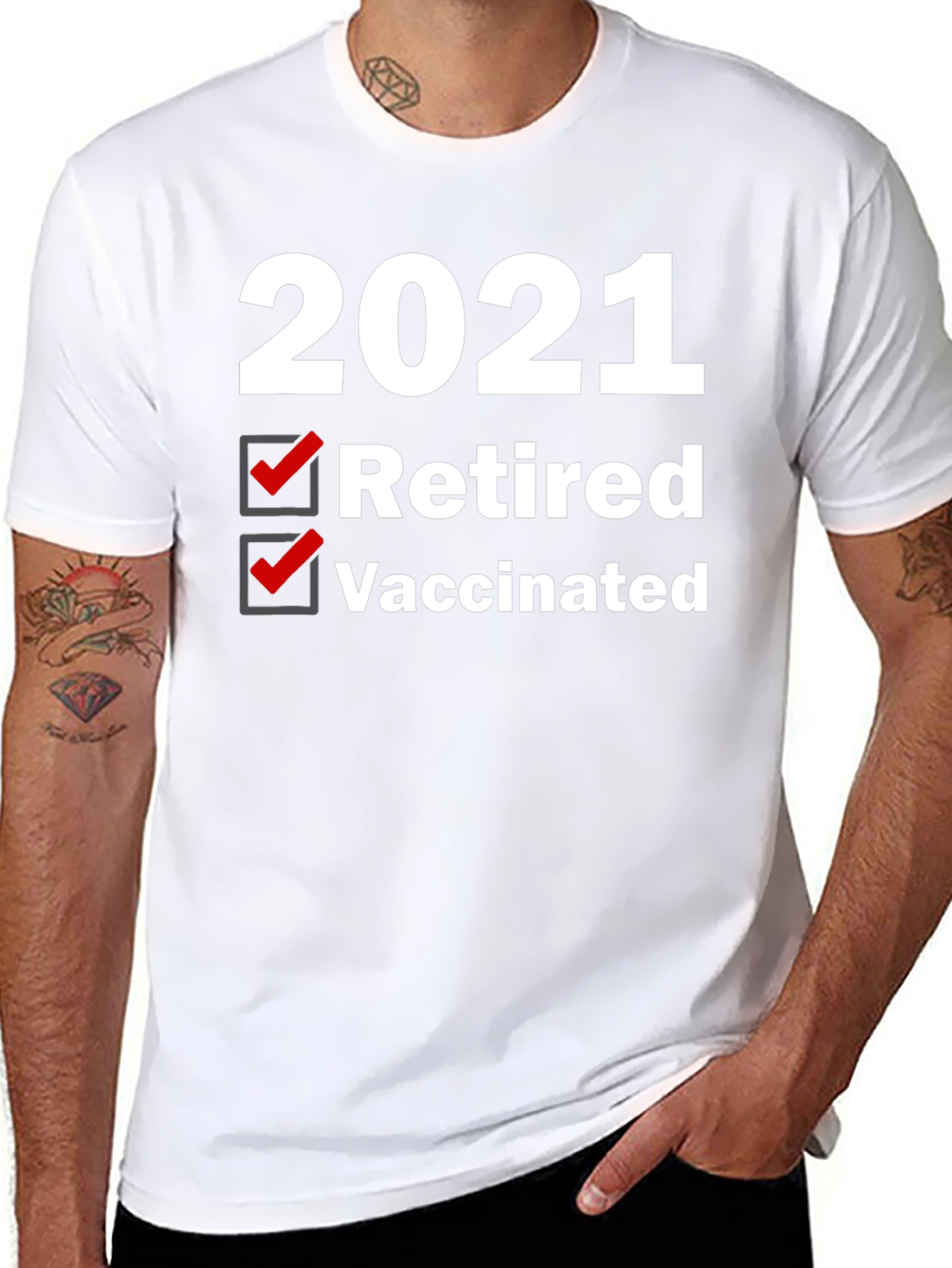 2021 Retired & Vaccinated Graphic Tee