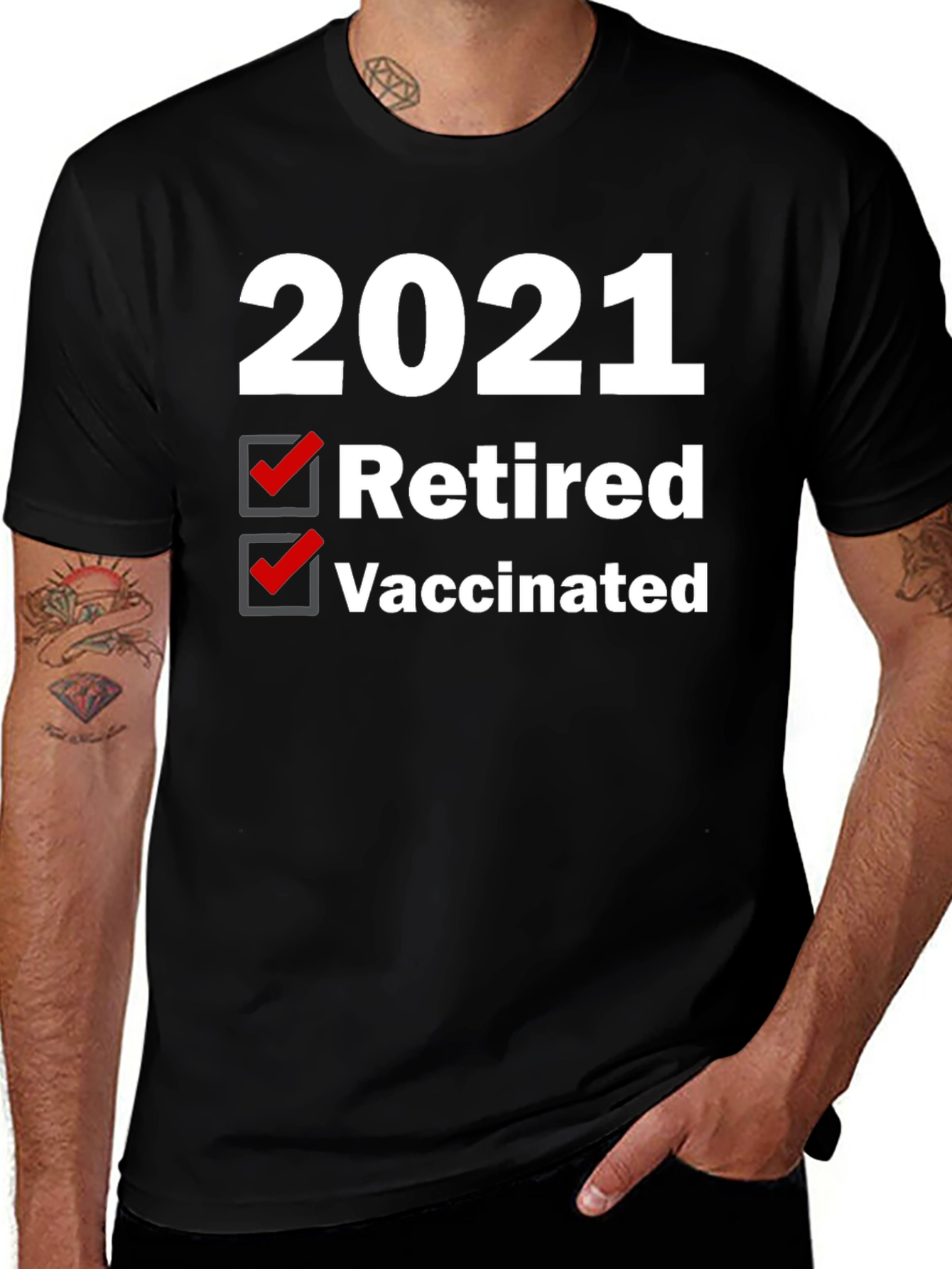 2021 Retired & Vaccinated Graphic Tee