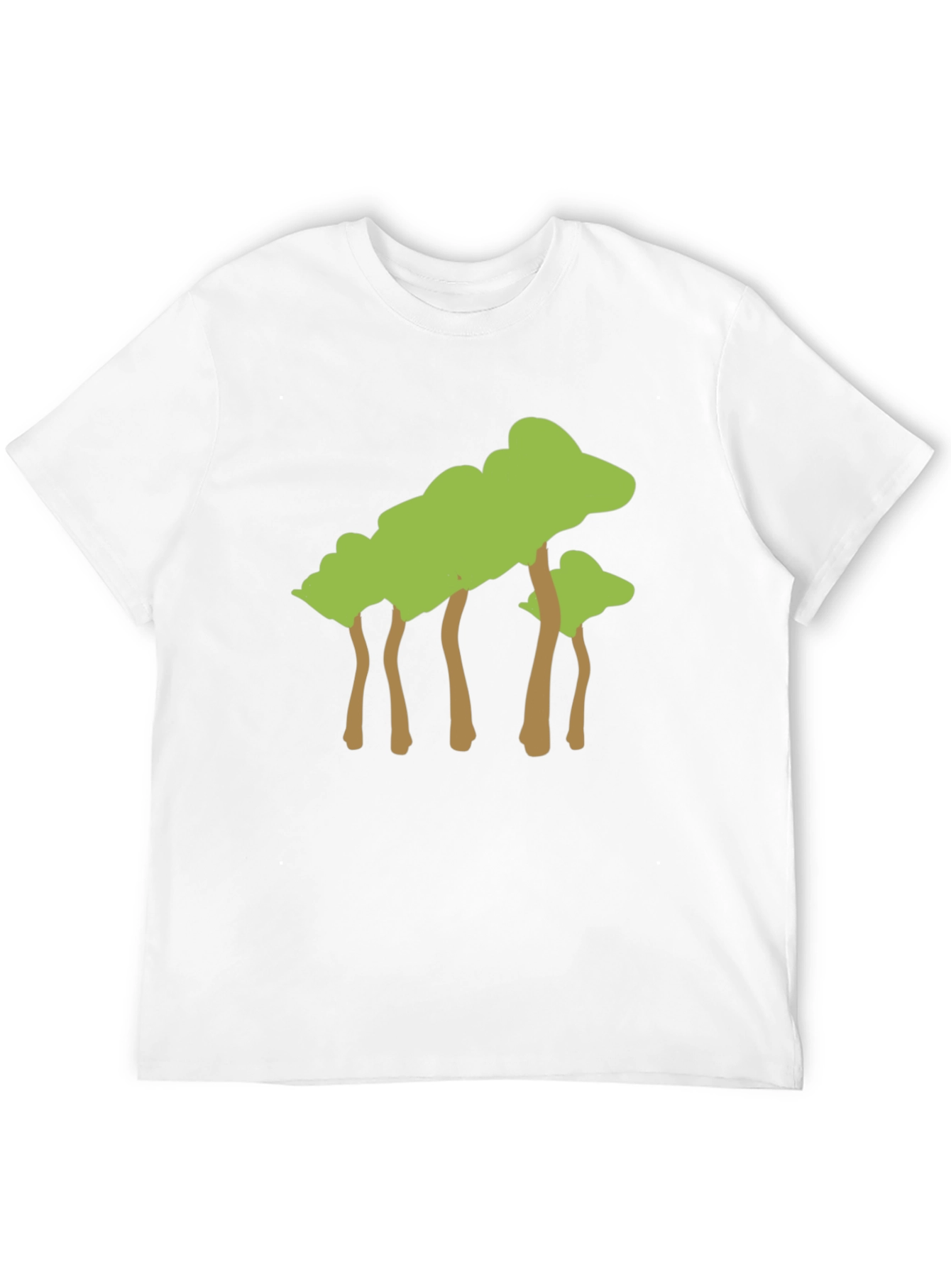 Abstract Tree Graphic Tee - Black Cotton Casual T-Shirt