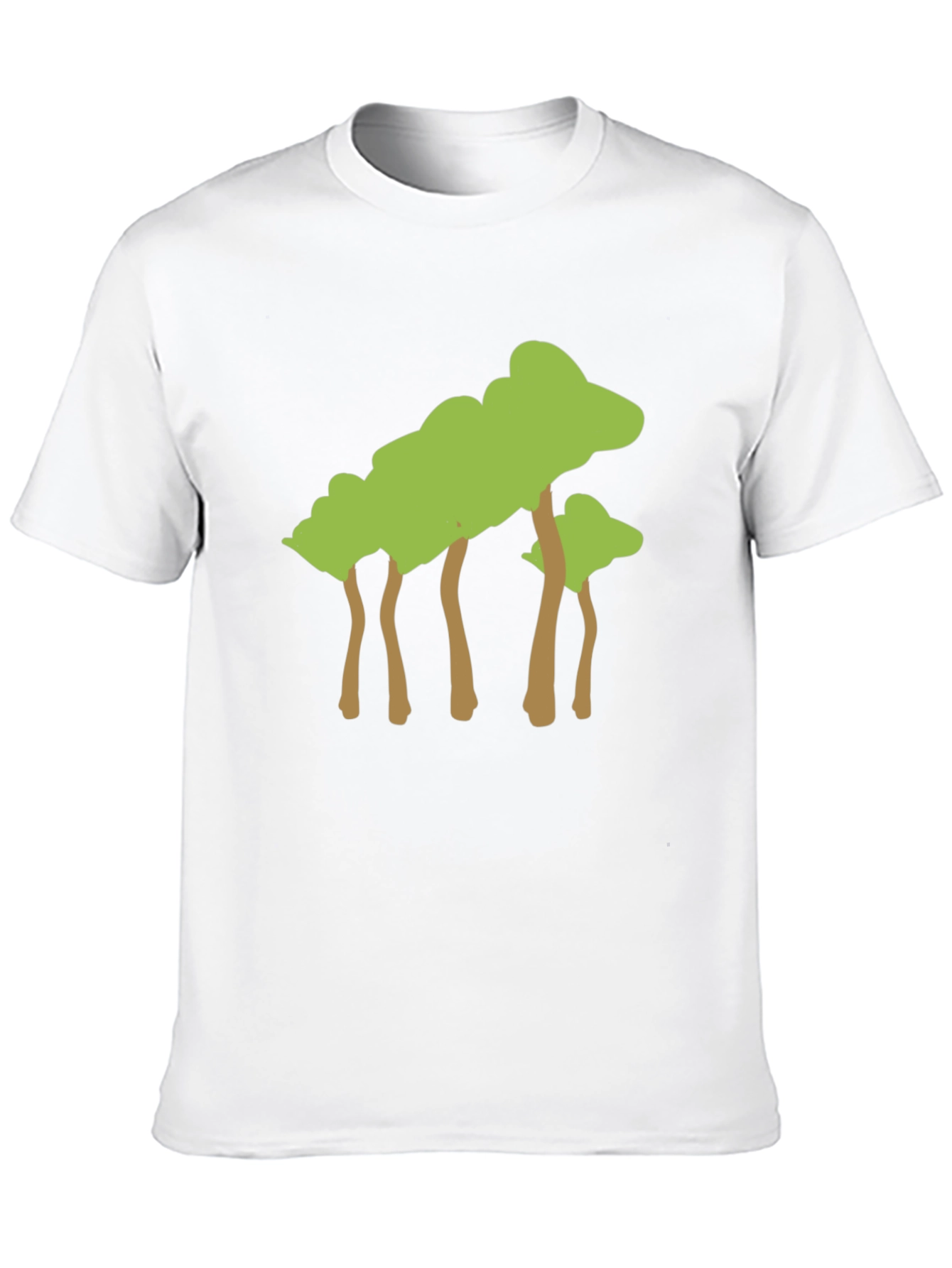 Abstract Tree Graphic Tee - Black Cotton Casual T-Shirt