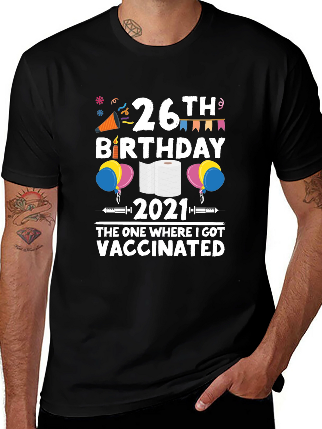26th Birthday Vaccinated 2021 T-Shirt