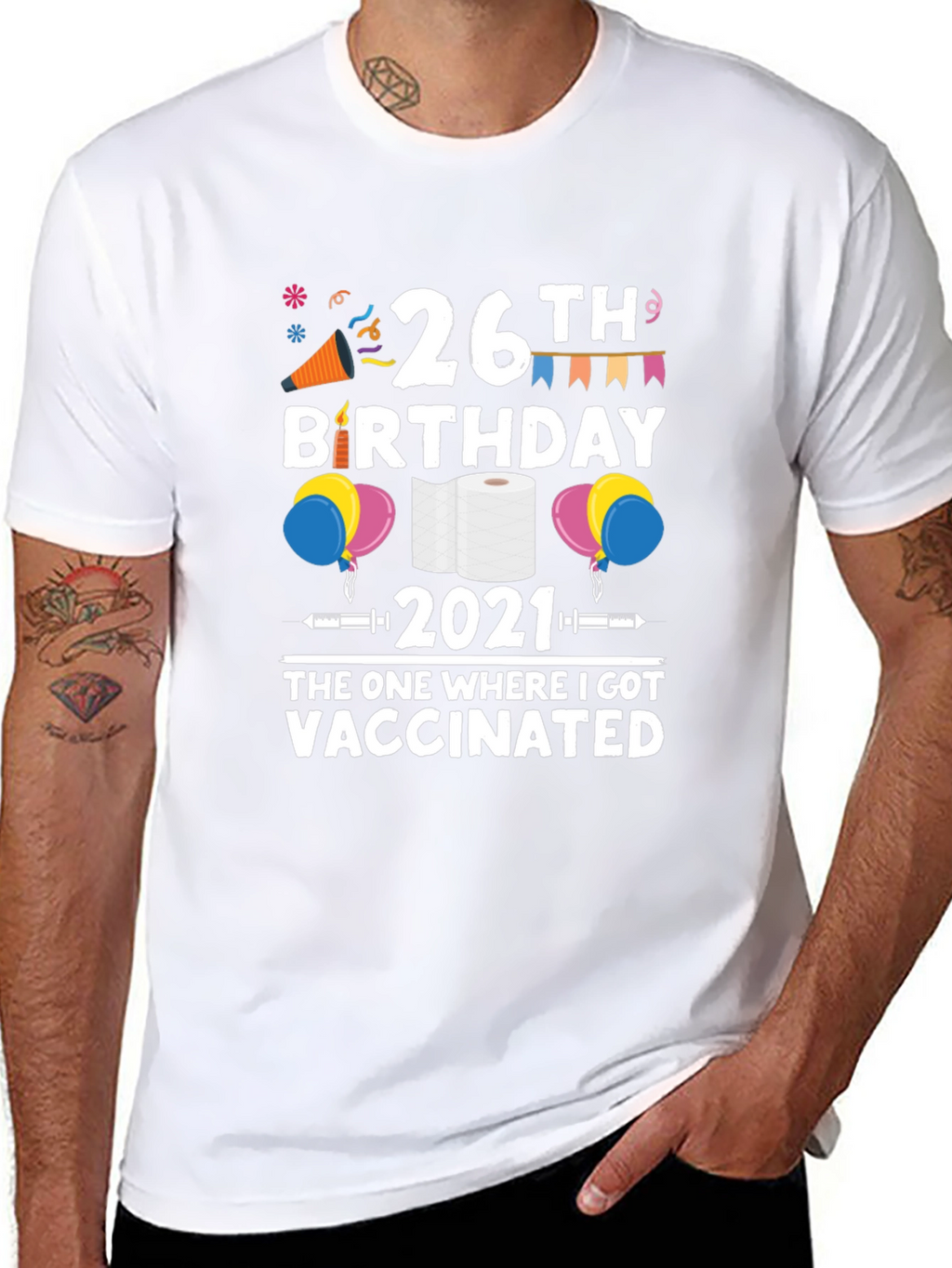 26th Birthday Vaccinated 2021 T-Shirt