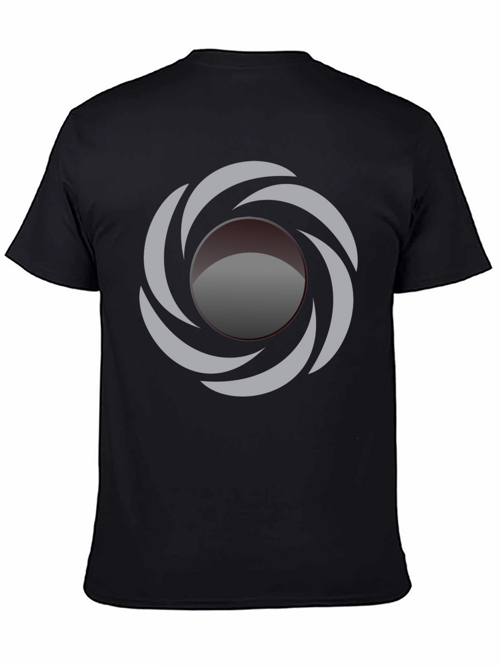 Abstract Swirl Graphic Black T-Shirt