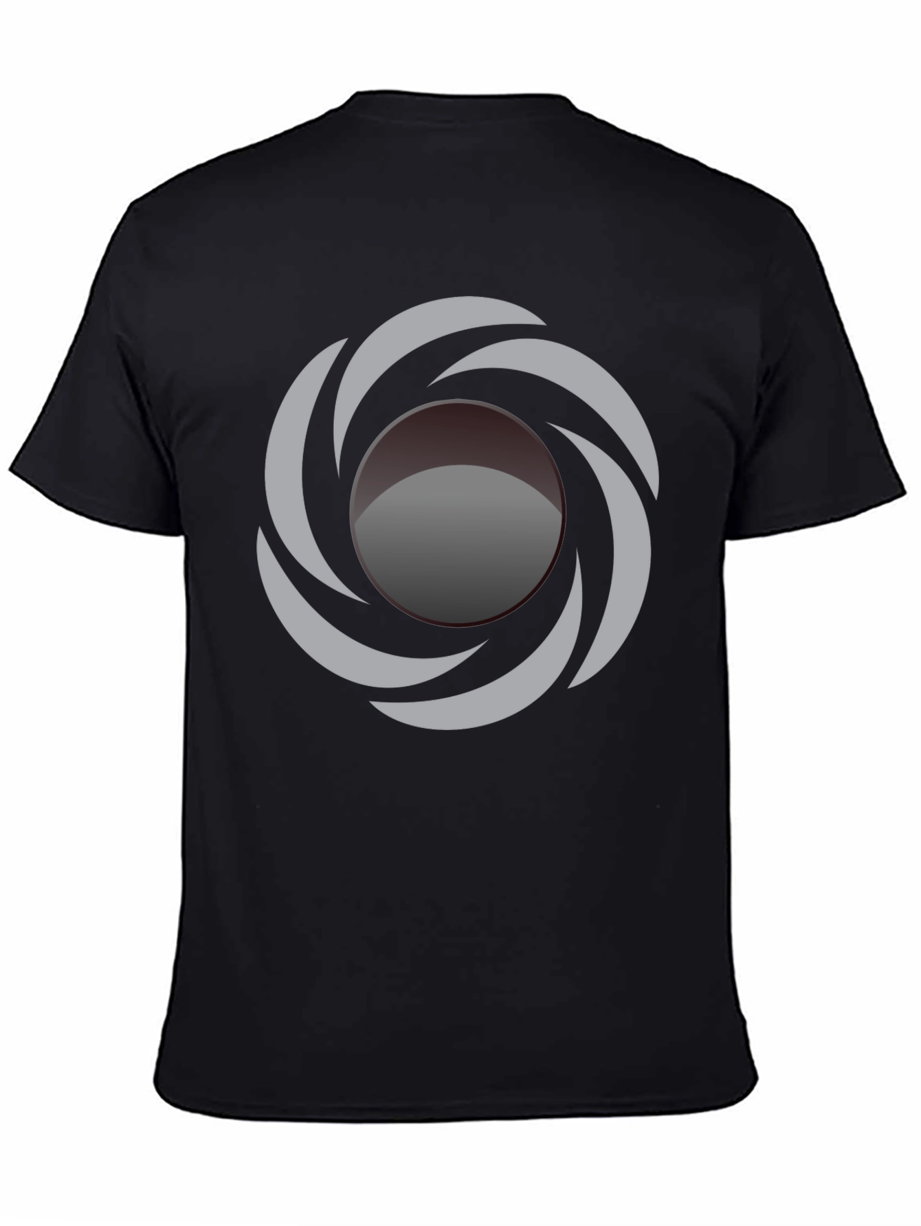 Abstract Swirl Graphic Black T-Shirt