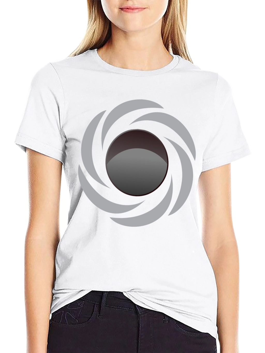 Abstract Swirl Graphic Black T-Shirt