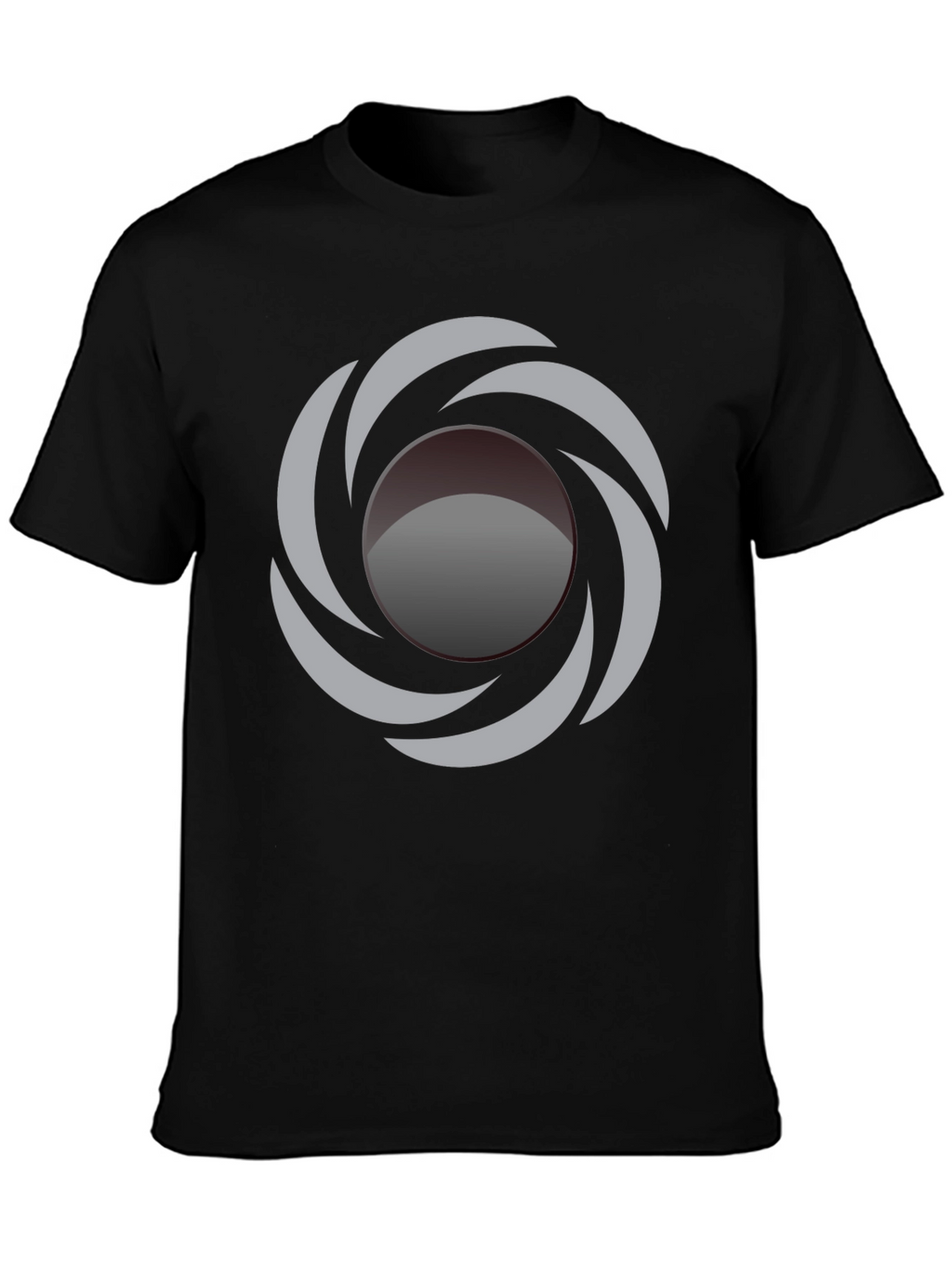 Abstract Swirl Graphic Black T-Shirt