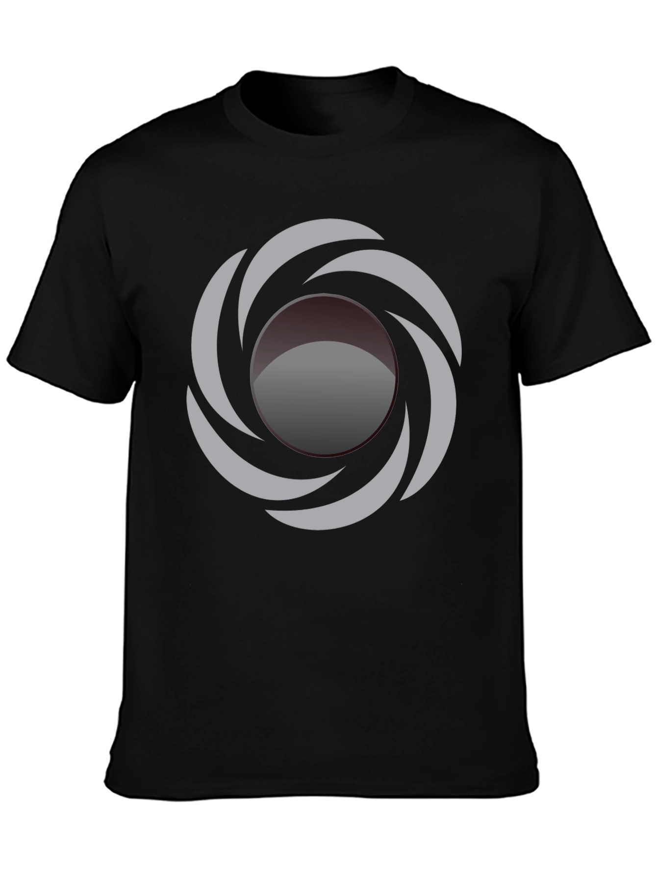 Abstract Swirl Graphic Black T-Shirt