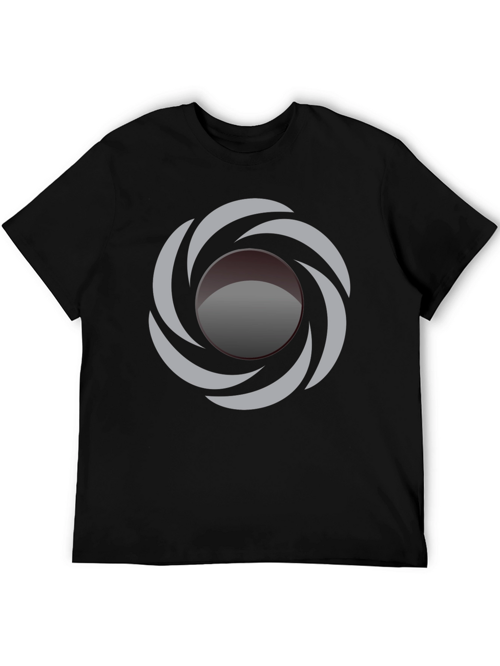 Abstract Swirl Graphic Black T-Shirt