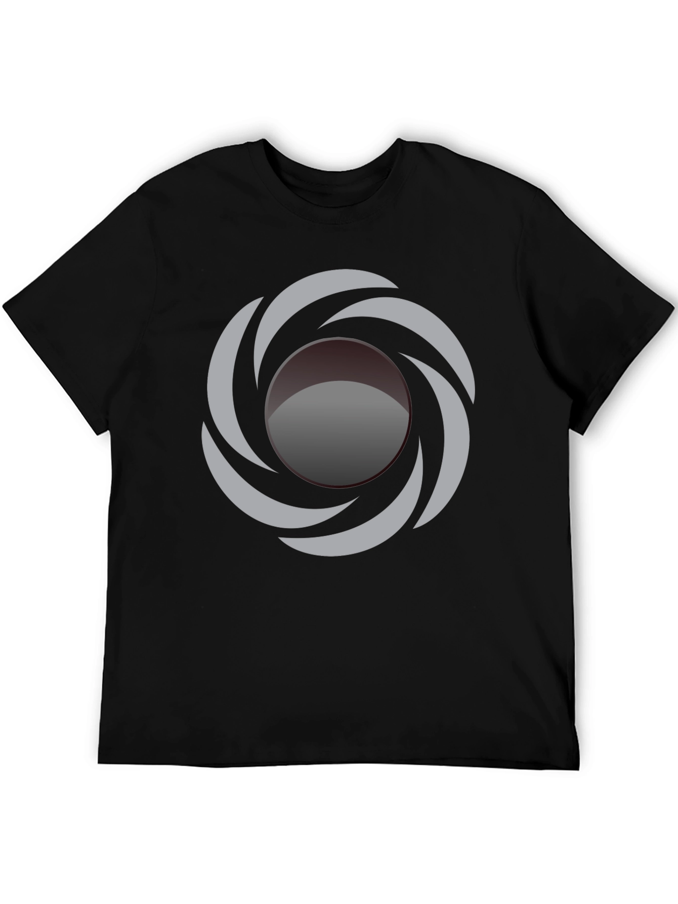 Abstract Swirl Graphic Black T-Shirt