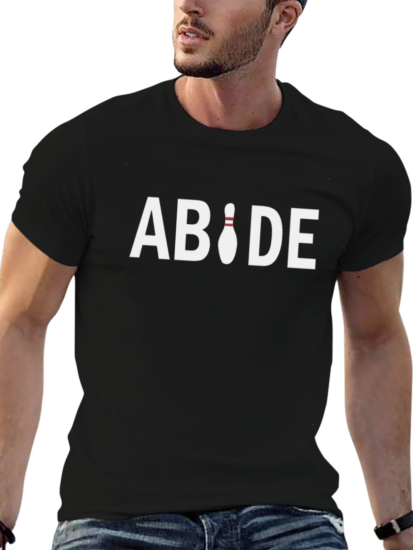 Abide Bowling Pin Graphic Tee - The Dude Inspired T-Shirt