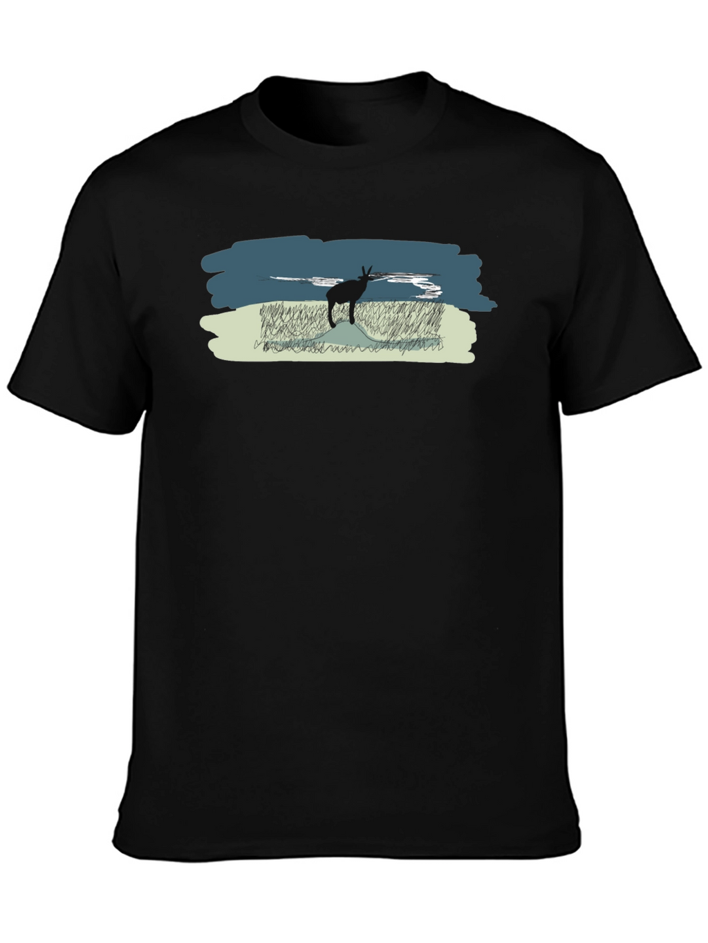 Antelope Scene Black T-Shirt