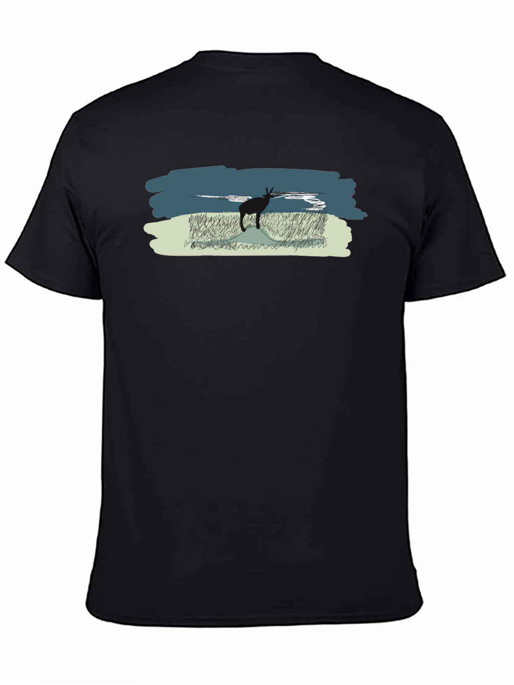 Antelope Scene Black T-Shirt