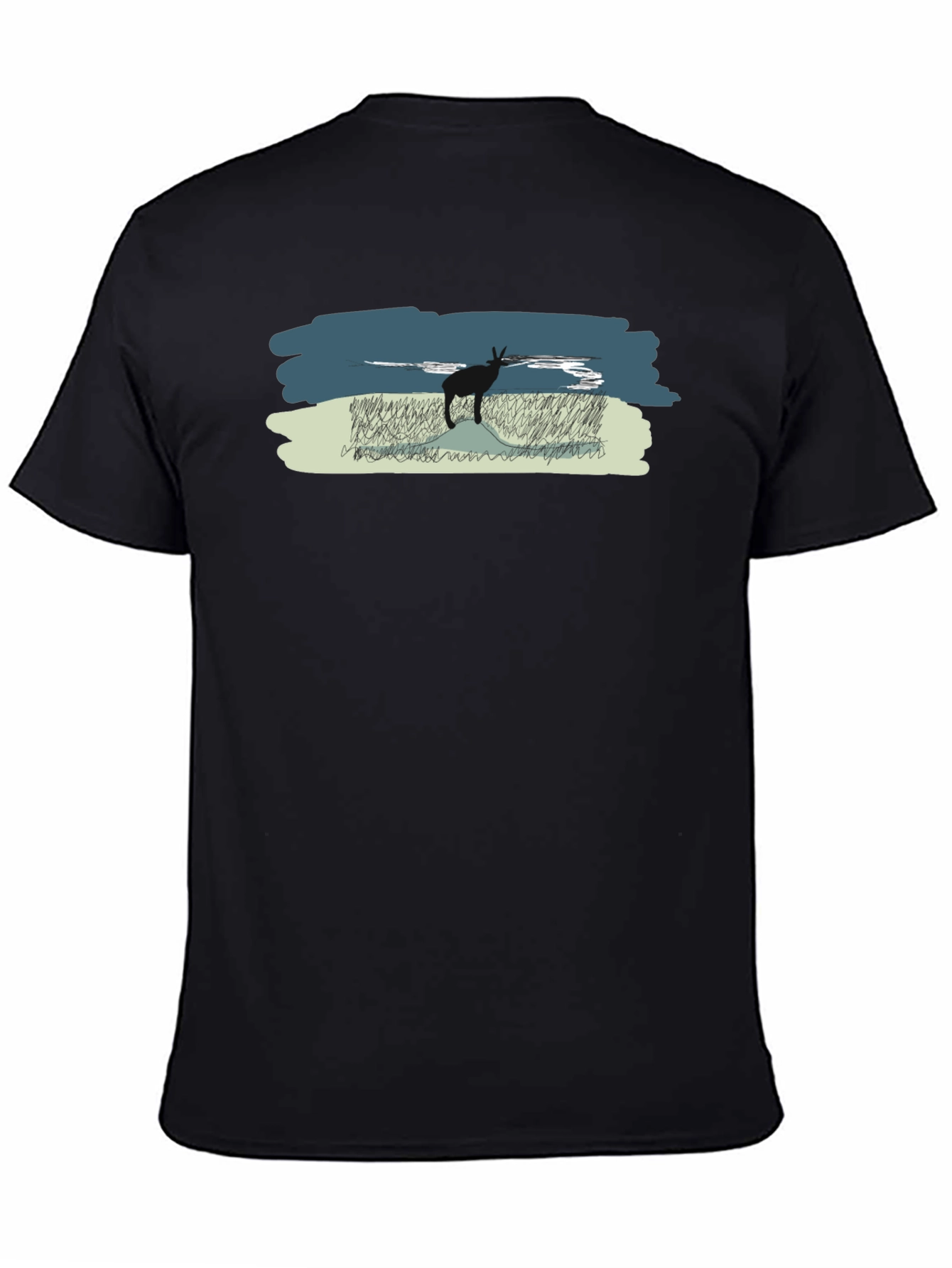 Antelope Scene Black T-Shirt
