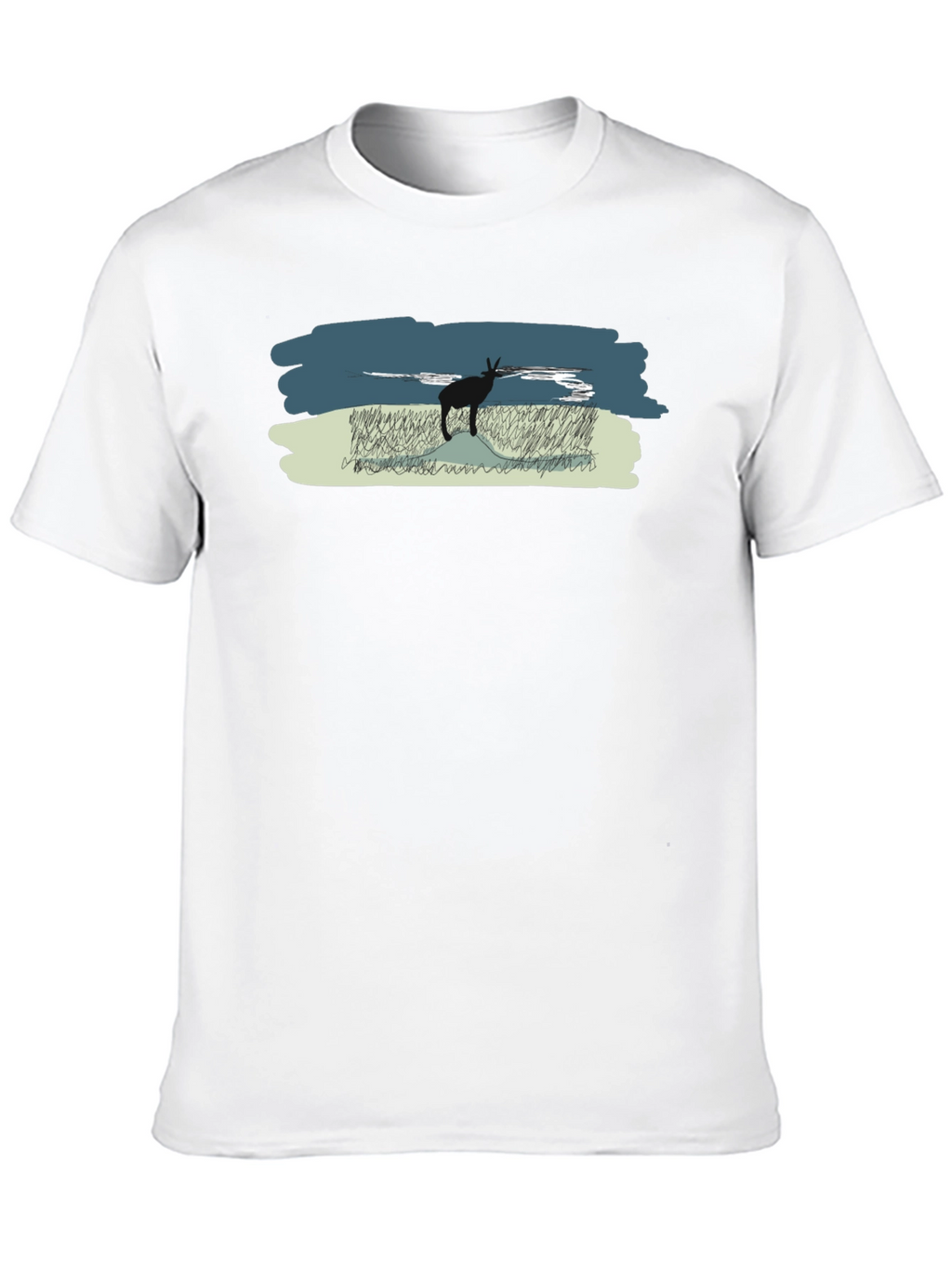 Antelope Scene Black T-Shirt