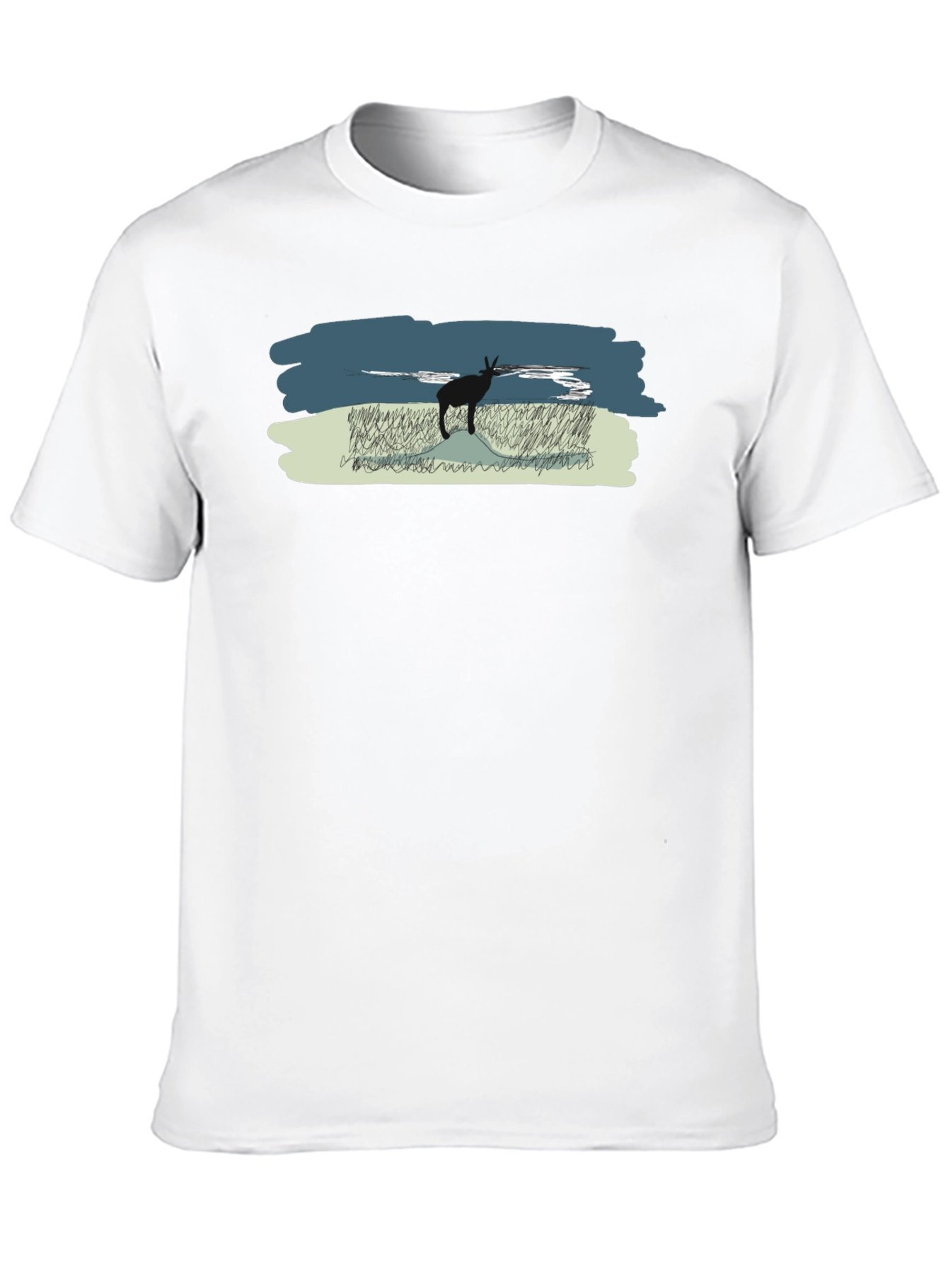 Antelope Scene Black T-Shirt
