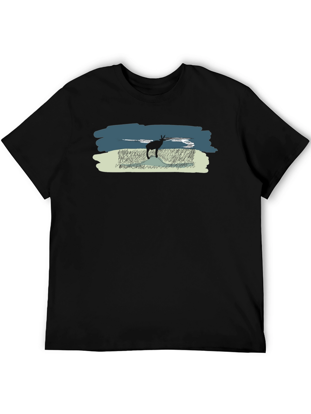 Antelope Scene Black T-Shirt