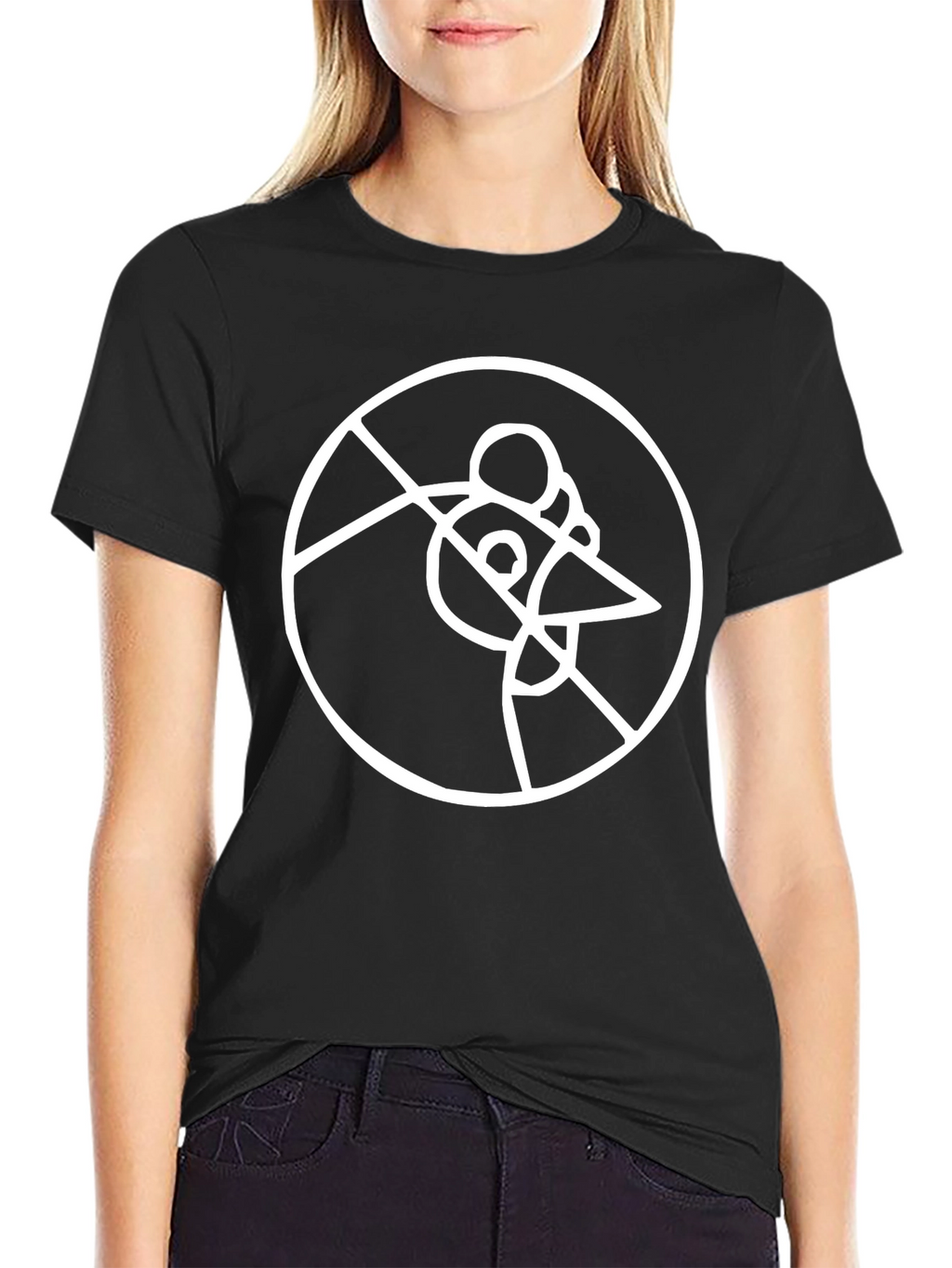 Abstract Graphic Tee - Black Cotton T-Shirt