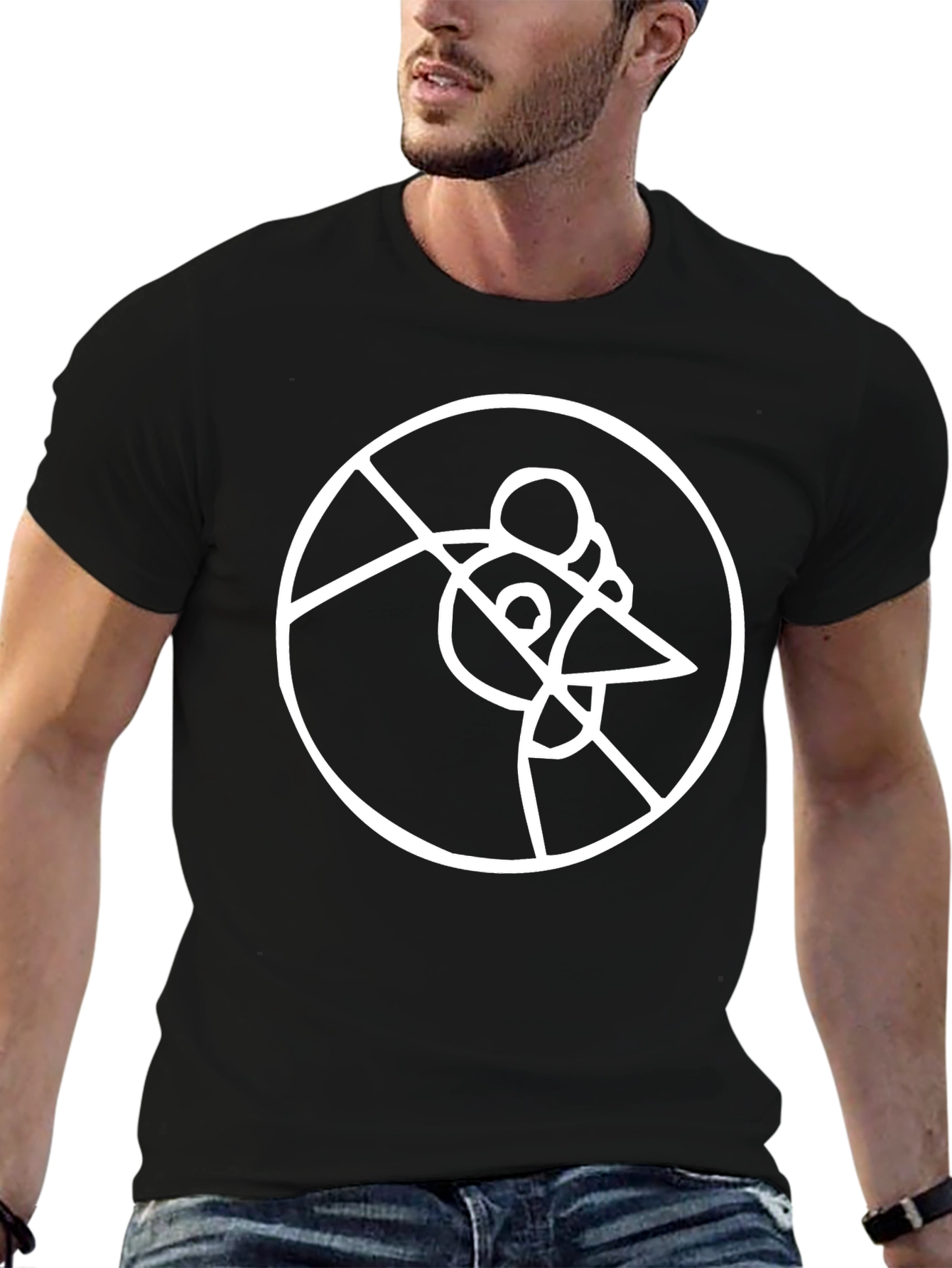 Abstract Graphic Tee - Black Cotton T-Shirt