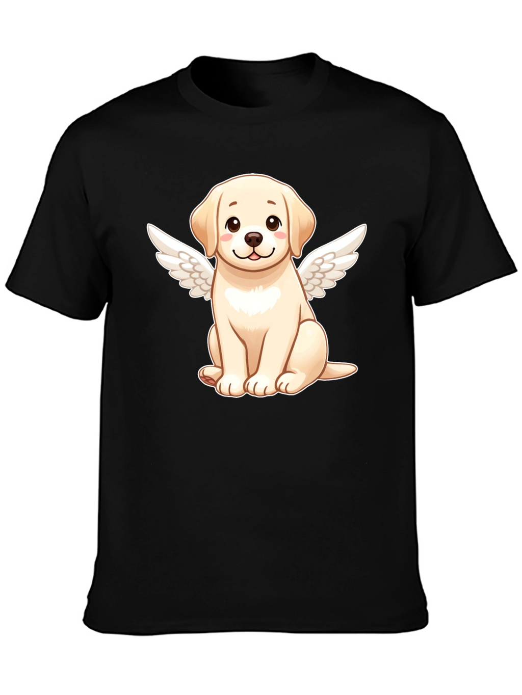 Angel Dog Graphic Black T-Shirt