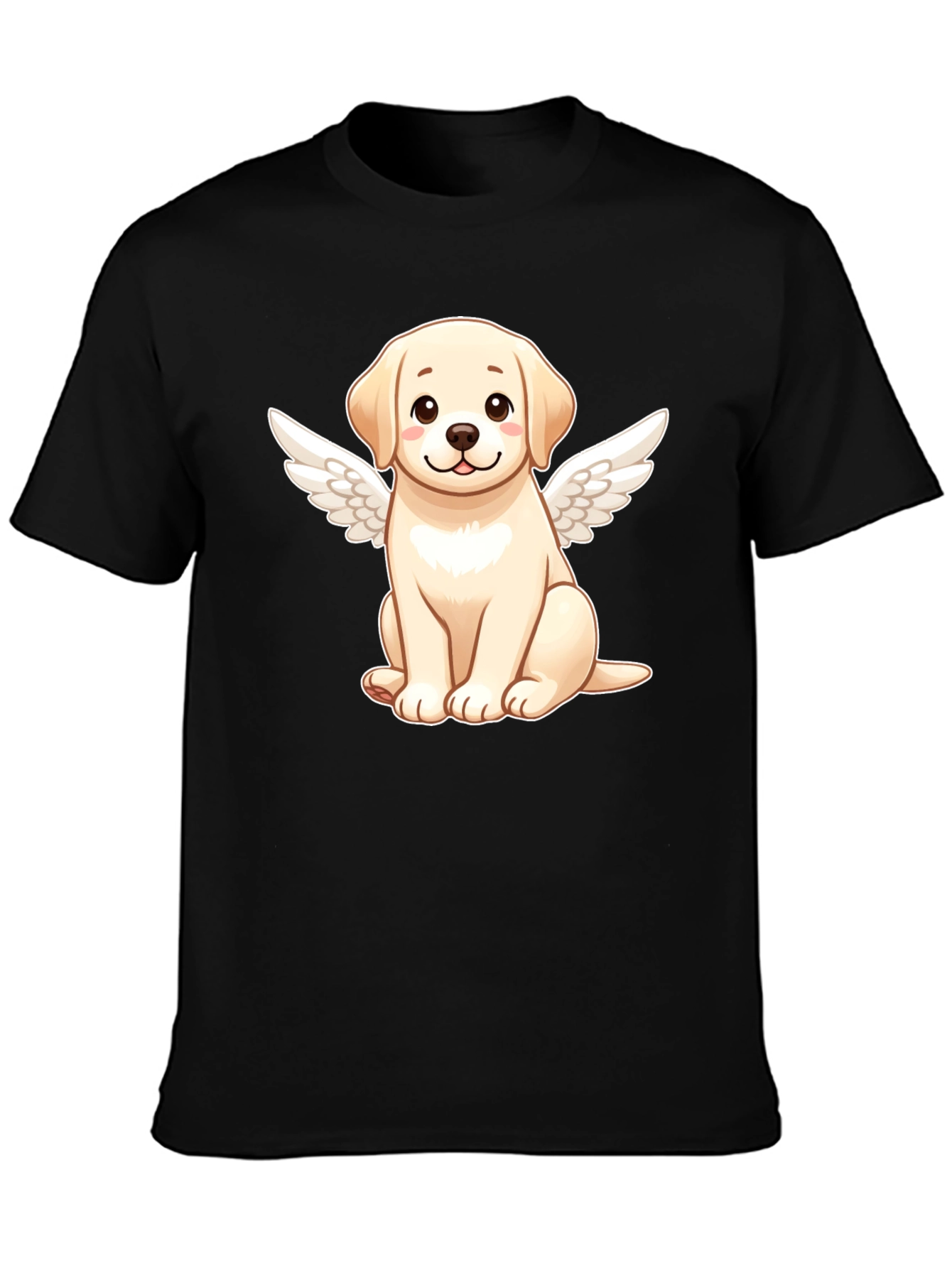 Angel Dog Graphic Black T-Shirt