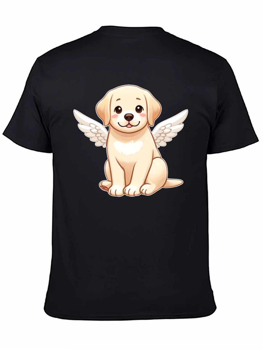 Angel Dog Graphic Black T-Shirt