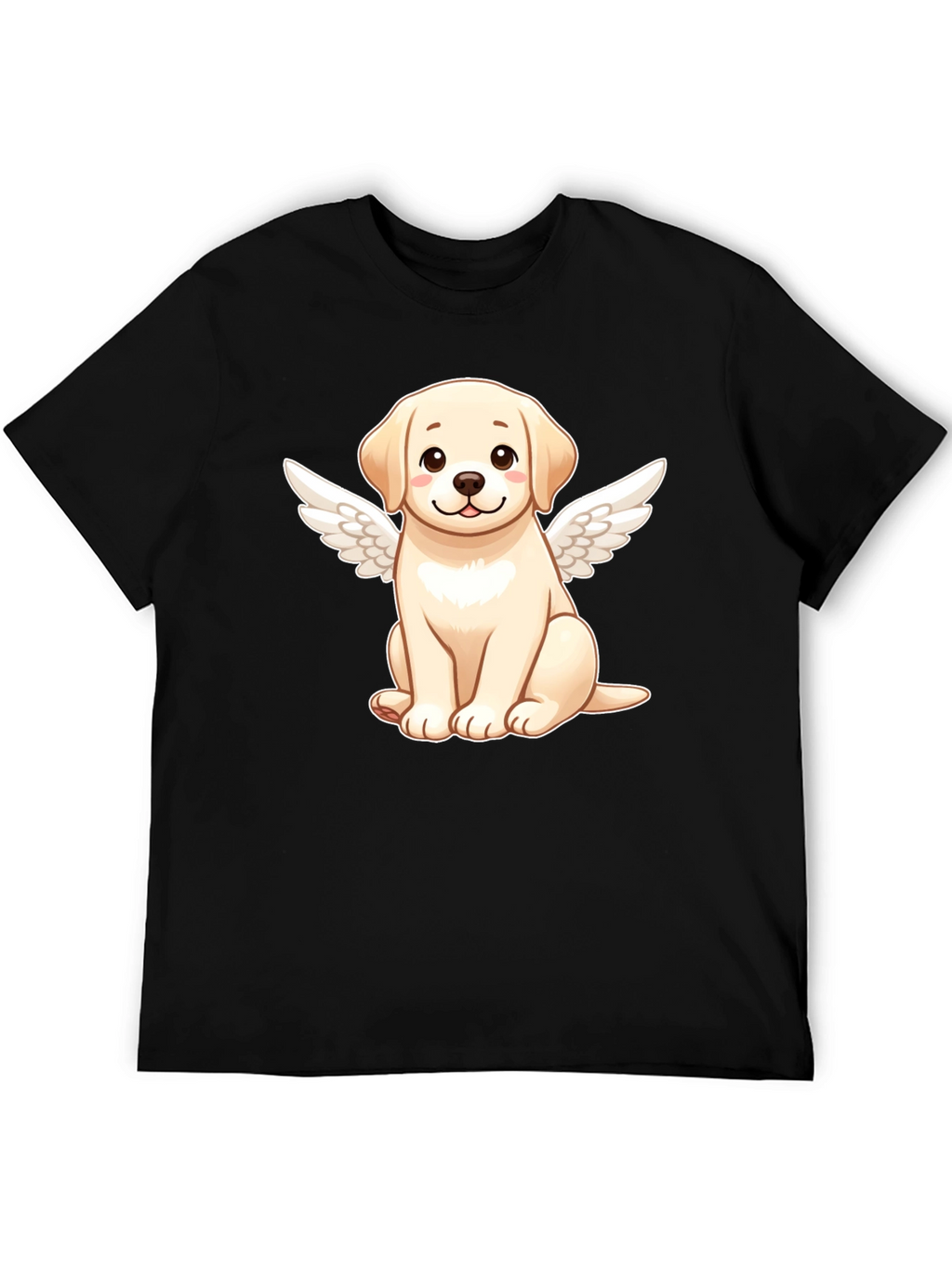 Angel Dog Graphic Black T-Shirt