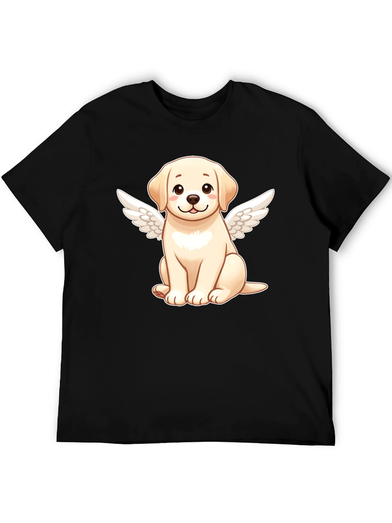 Angel Dog Graphic Black T-Shirt