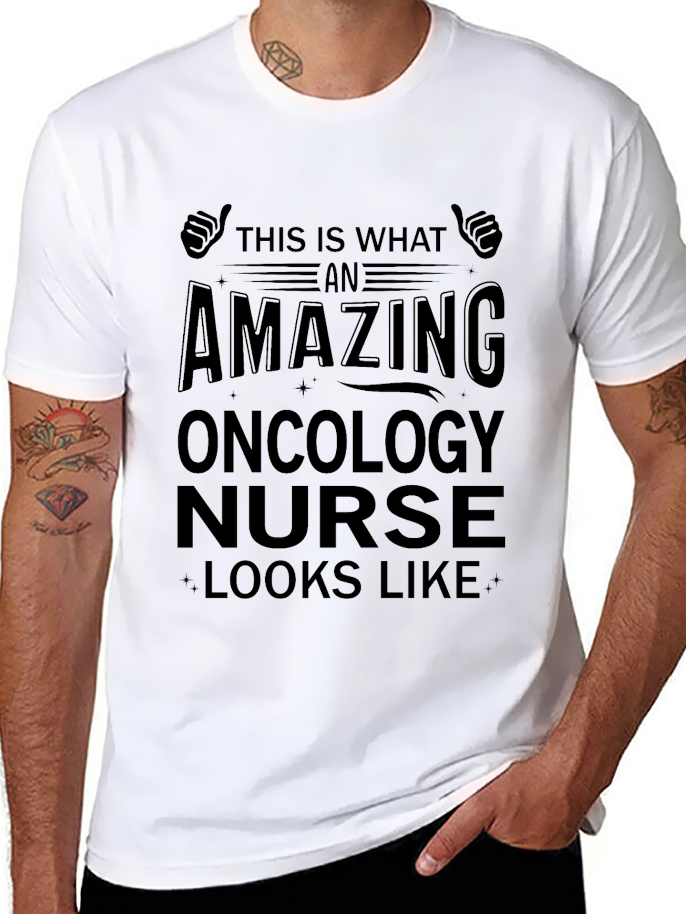 Amazing Oncology Nurse T-Shirt Black