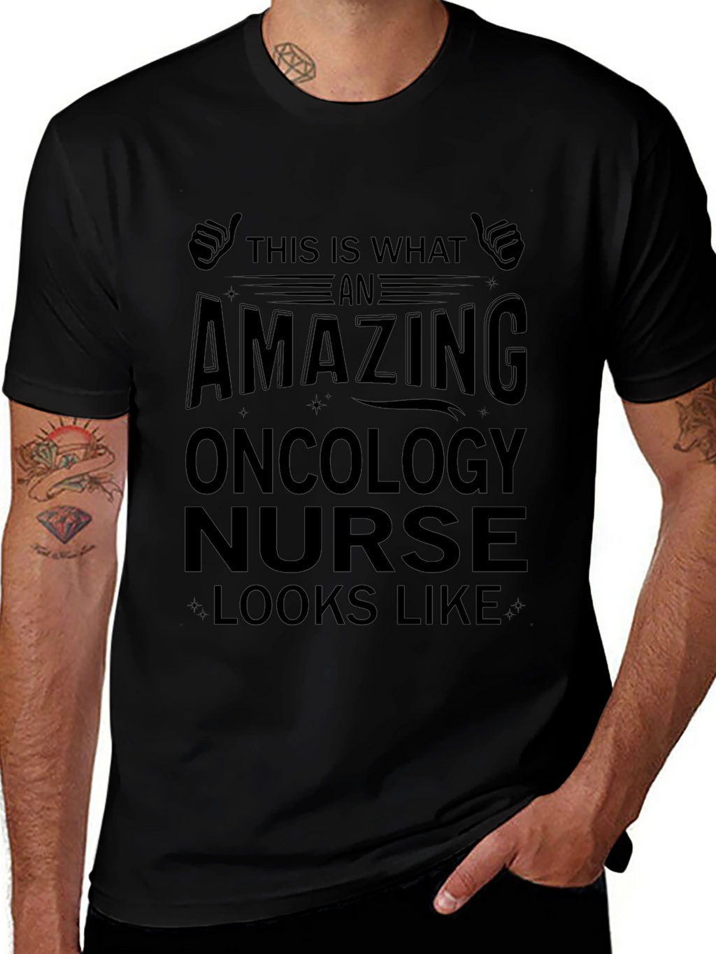 Amazing Oncology Nurse T-Shirt Black