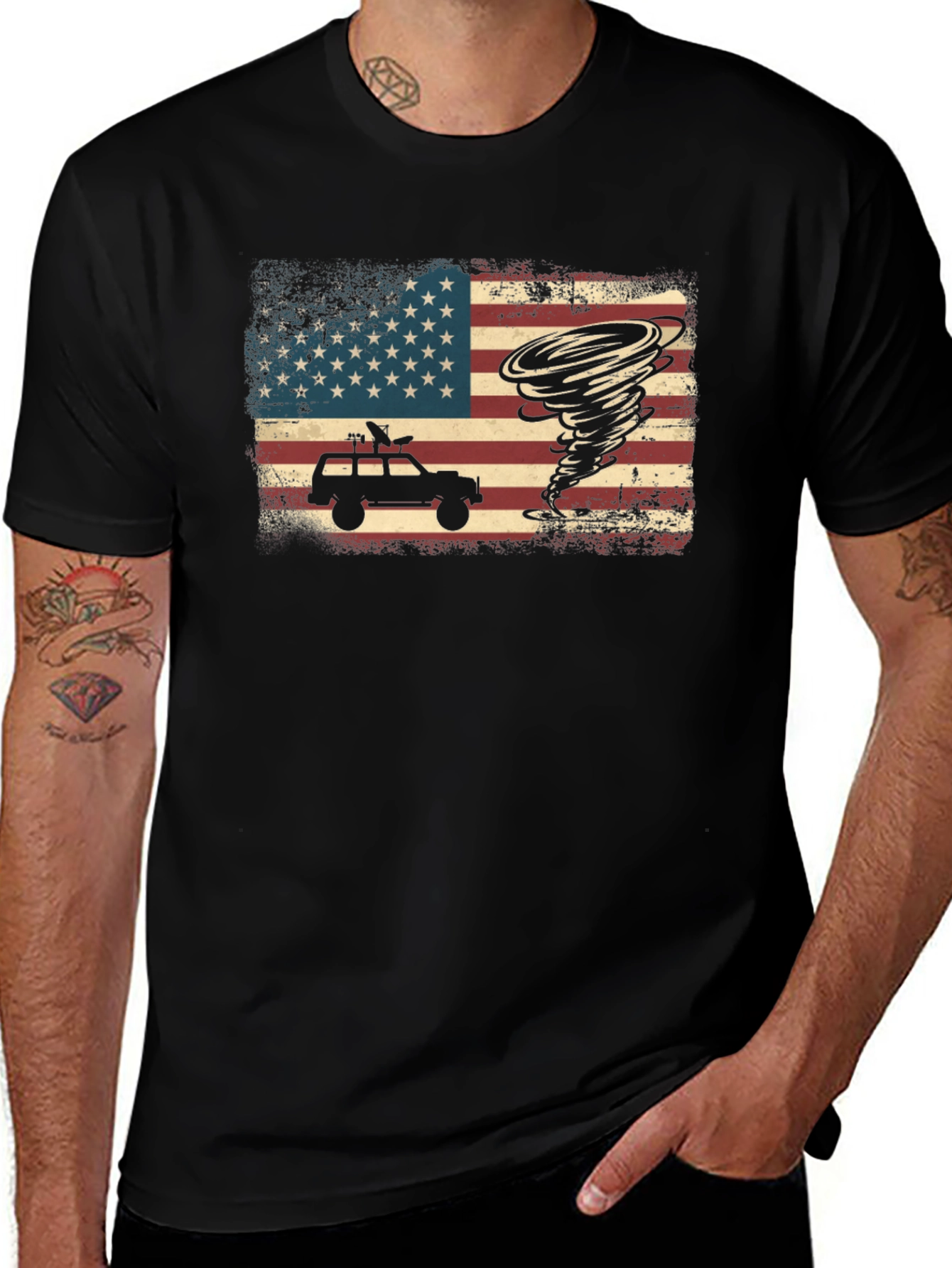 American Flag Storm Chaser T-Shirt