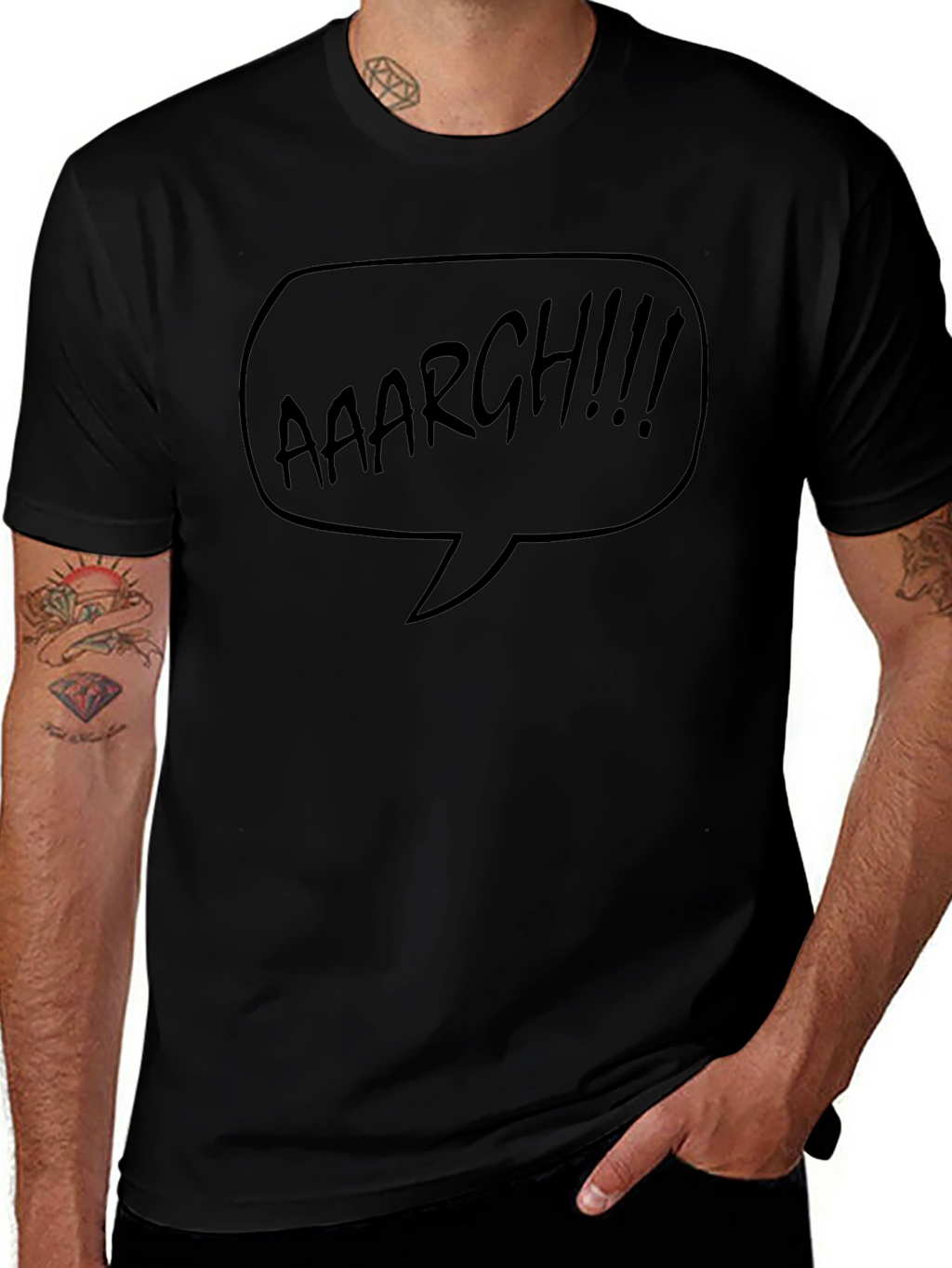 Aaaargh Comic Bubble T-Shirt - Black