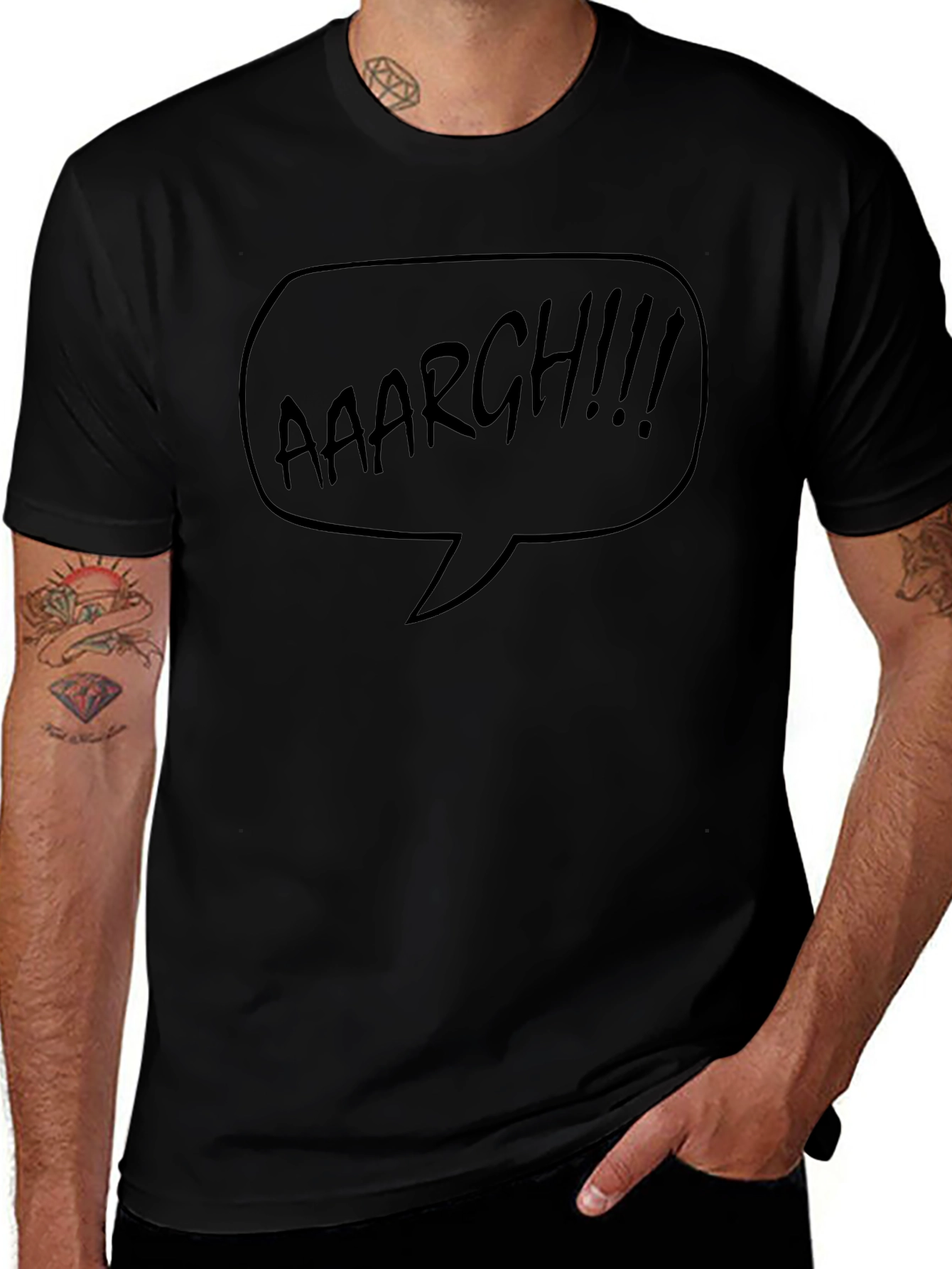 Aaaargh Comic Bubble T-Shirt - Black