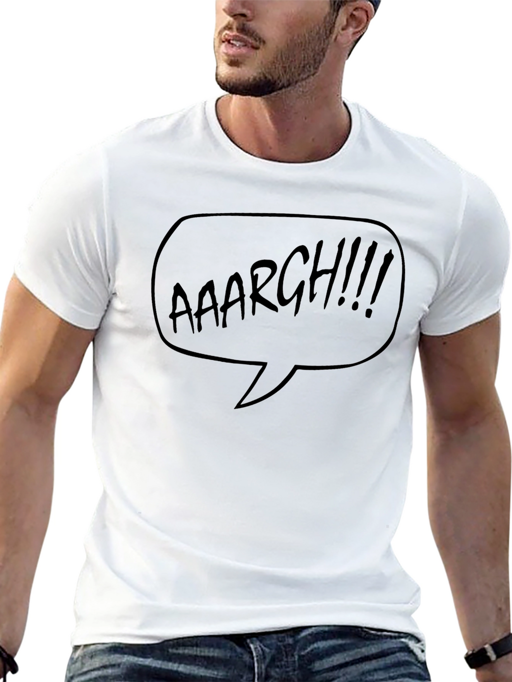 Aaaargh Comic Bubble T-Shirt - Black