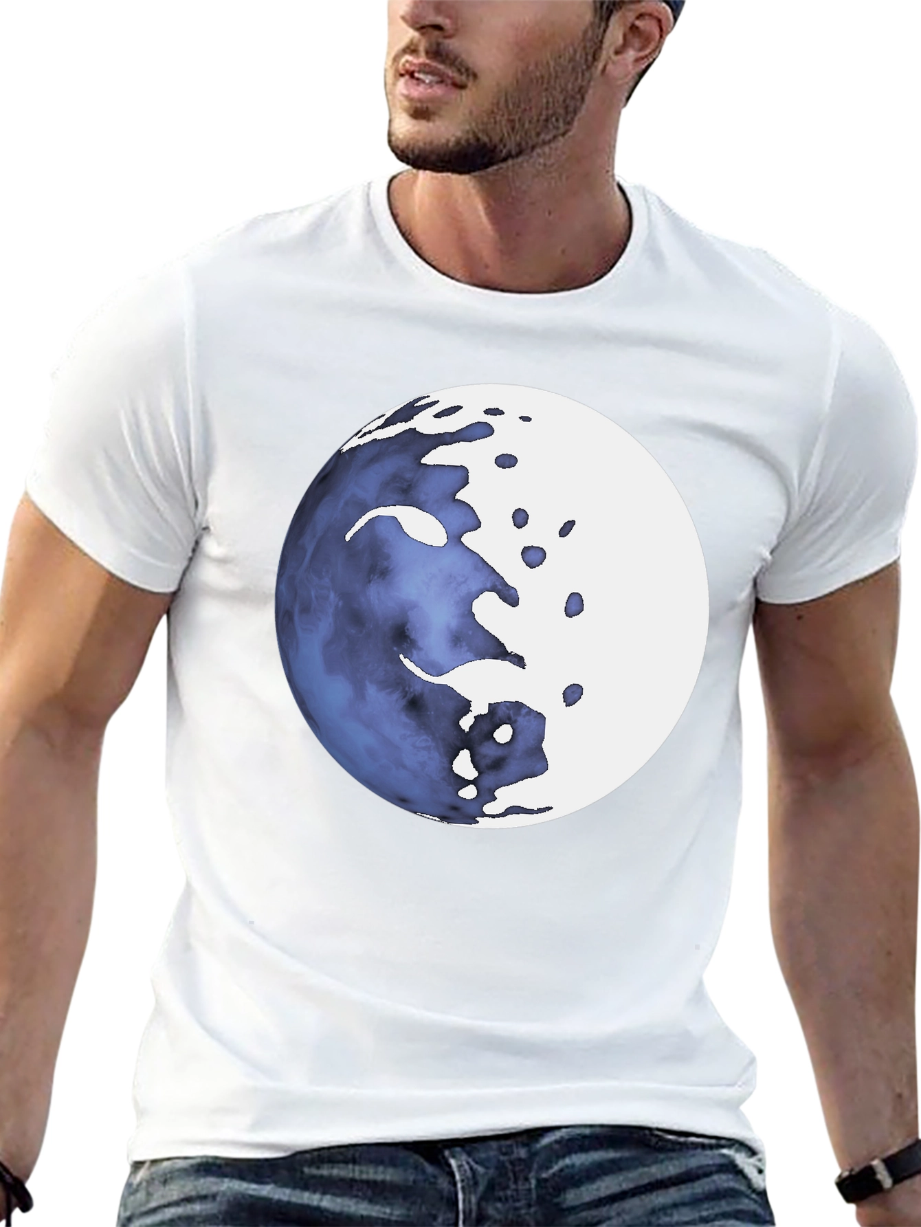 Abstract Celestial Sphere Graphic Tee - Mens Black T-Shirt