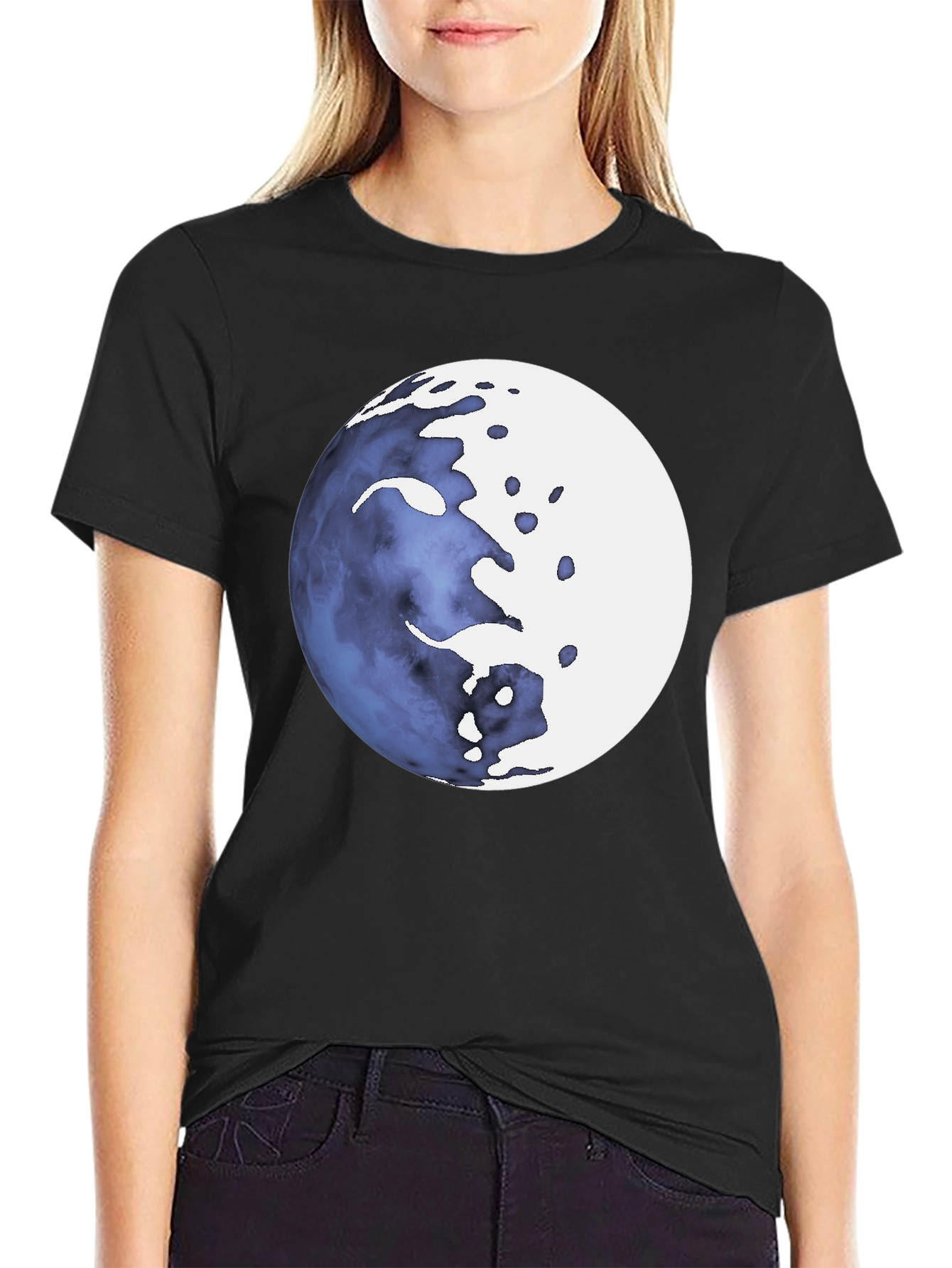 Abstract Celestial Sphere Graphic Tee - Mens Black T-Shirt