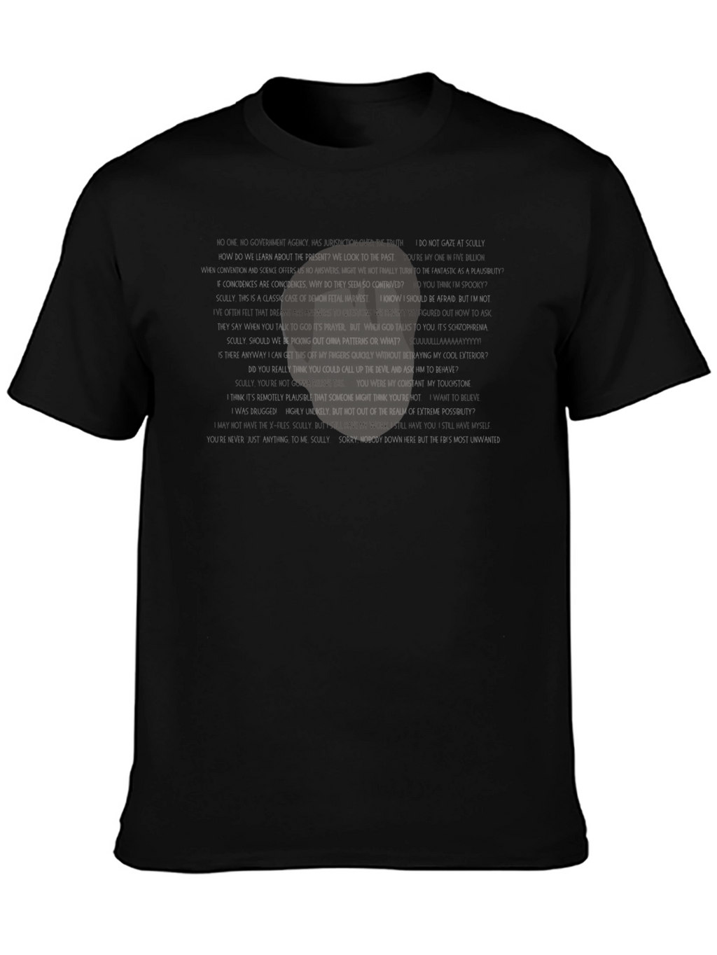 Abstract Text Graphic Black T-Shirt