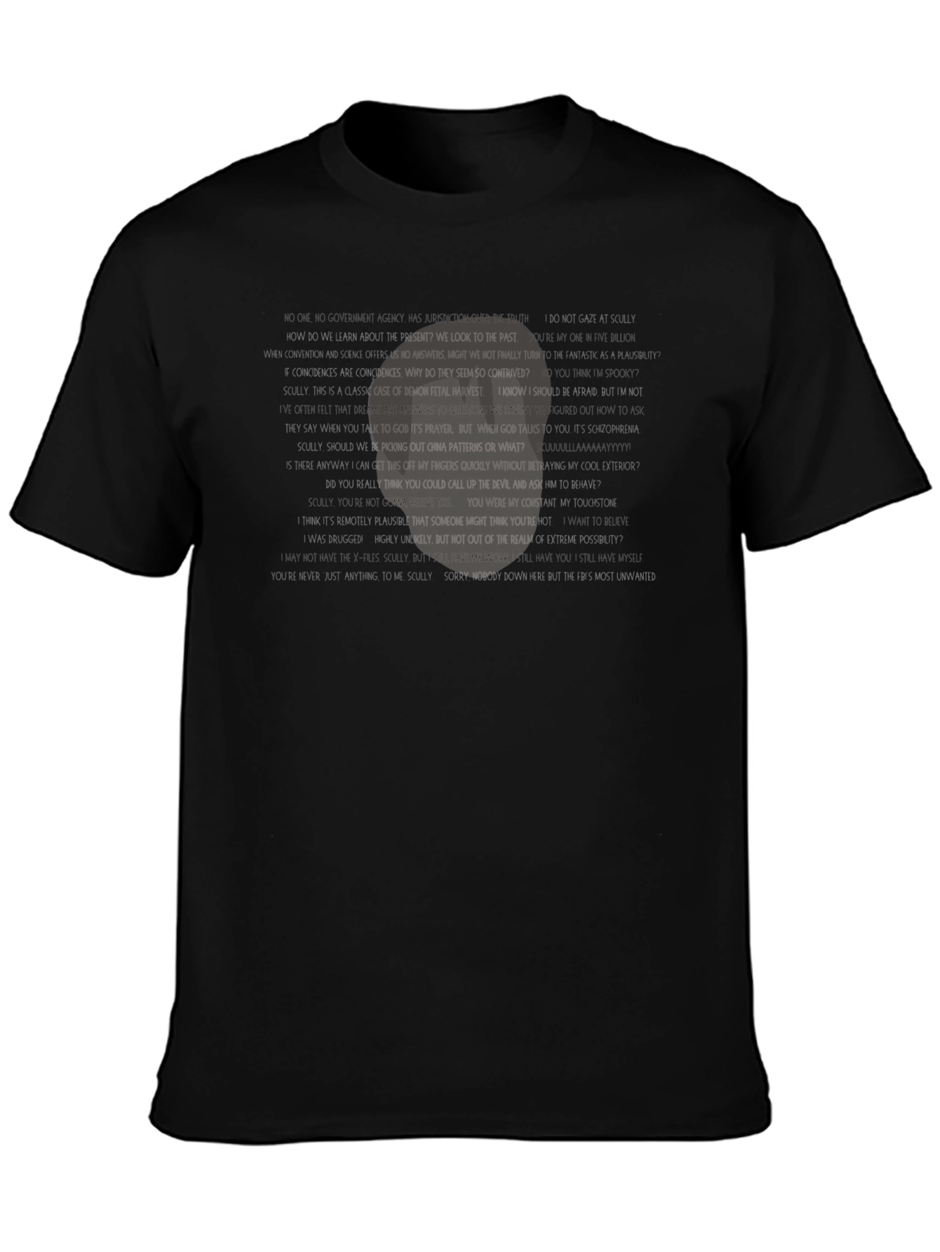 Abstract Text Graphic Black T-Shirt