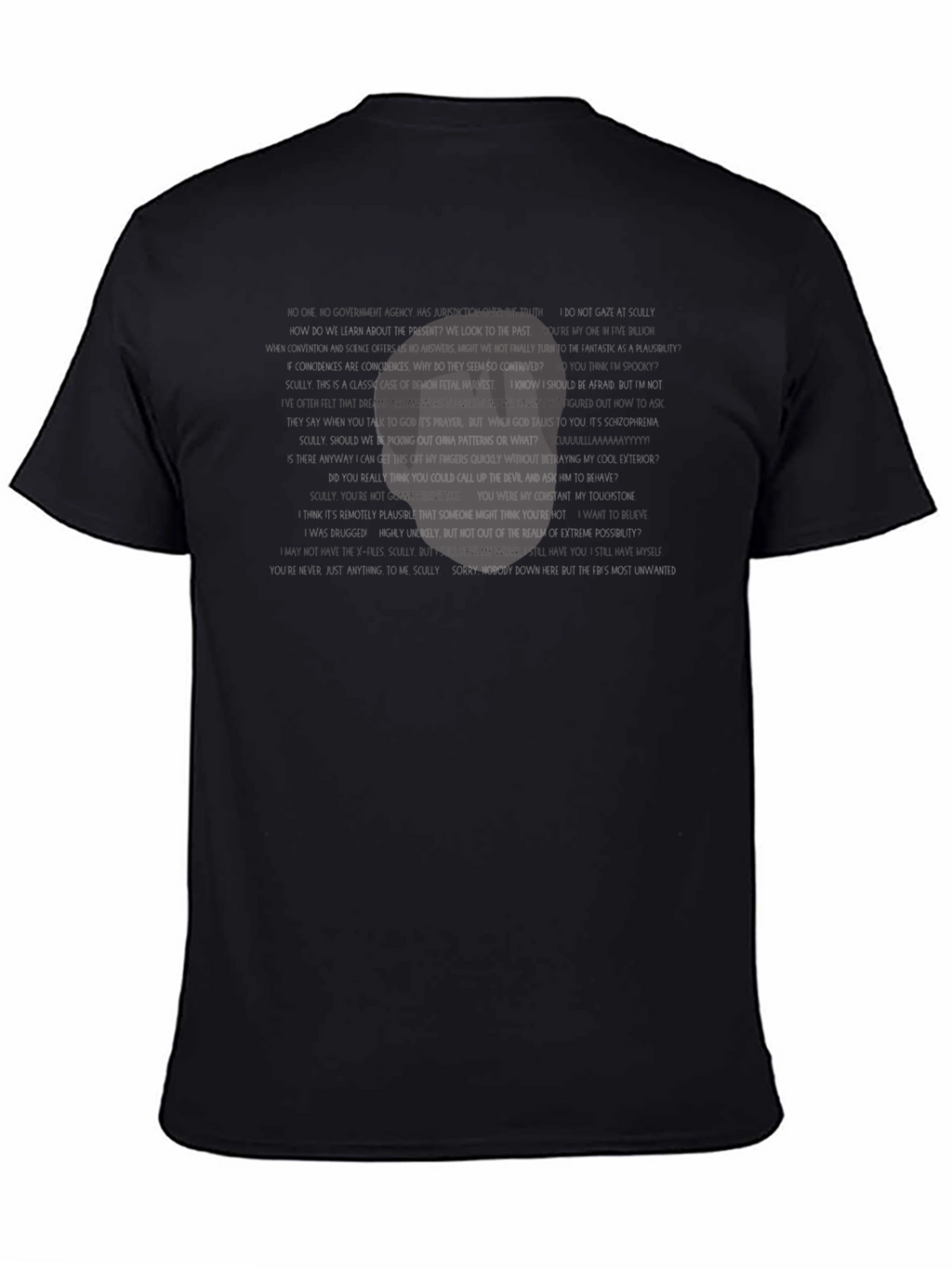 Abstract Text Graphic Black T-Shirt