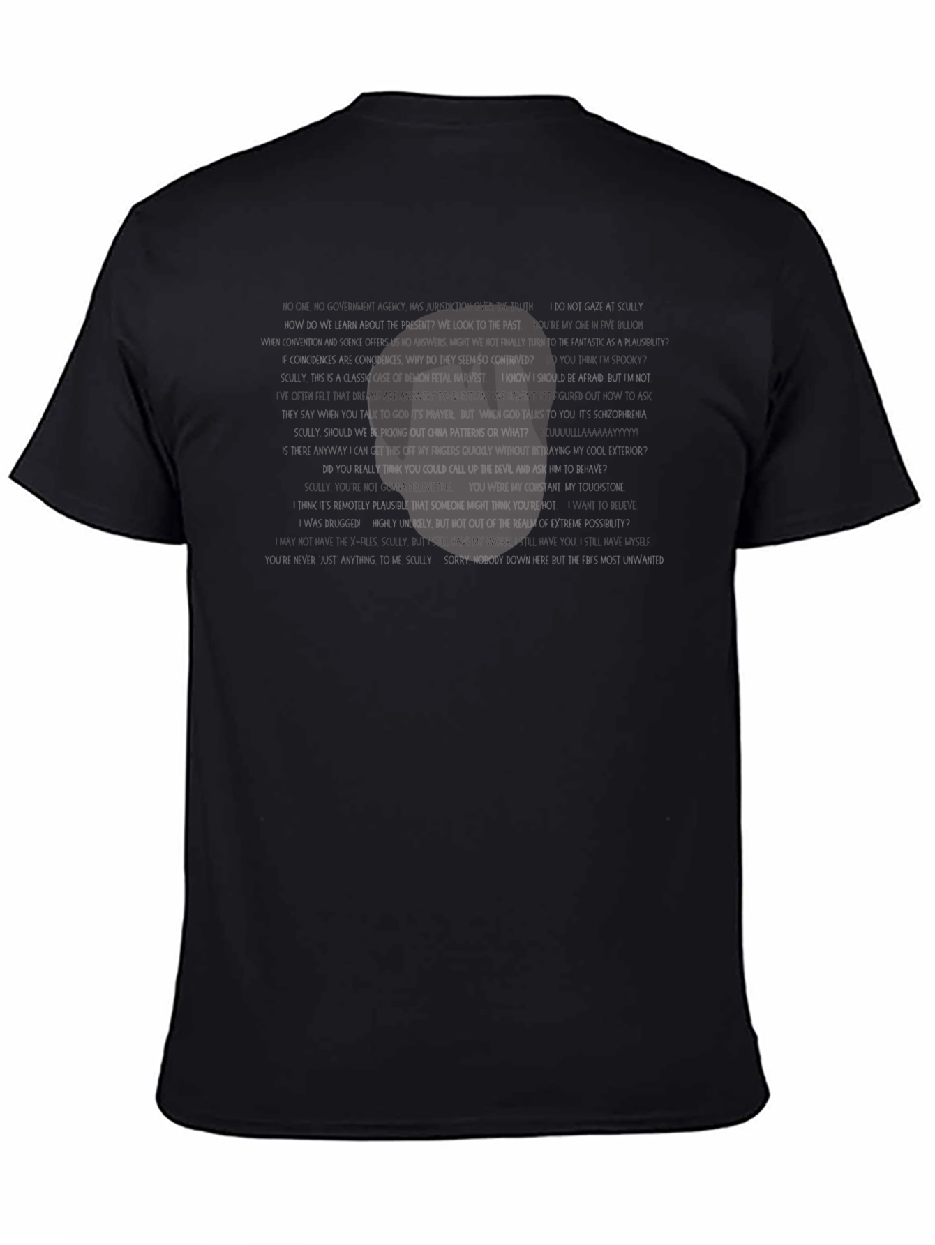 Abstract Text Graphic Black T-Shirt