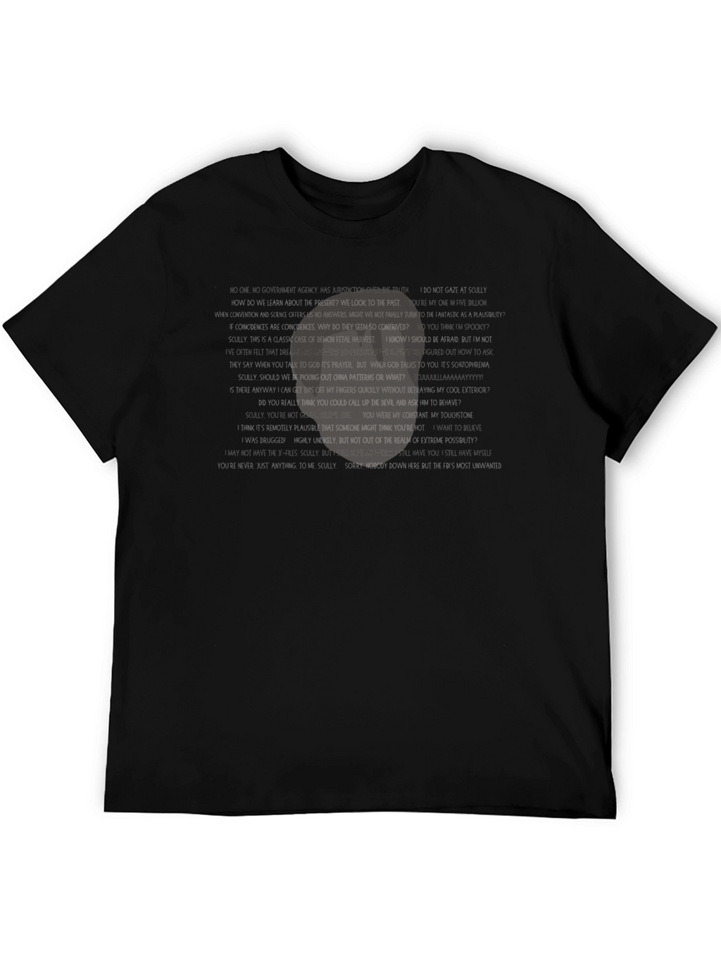Abstract Text Graphic Black T-Shirt