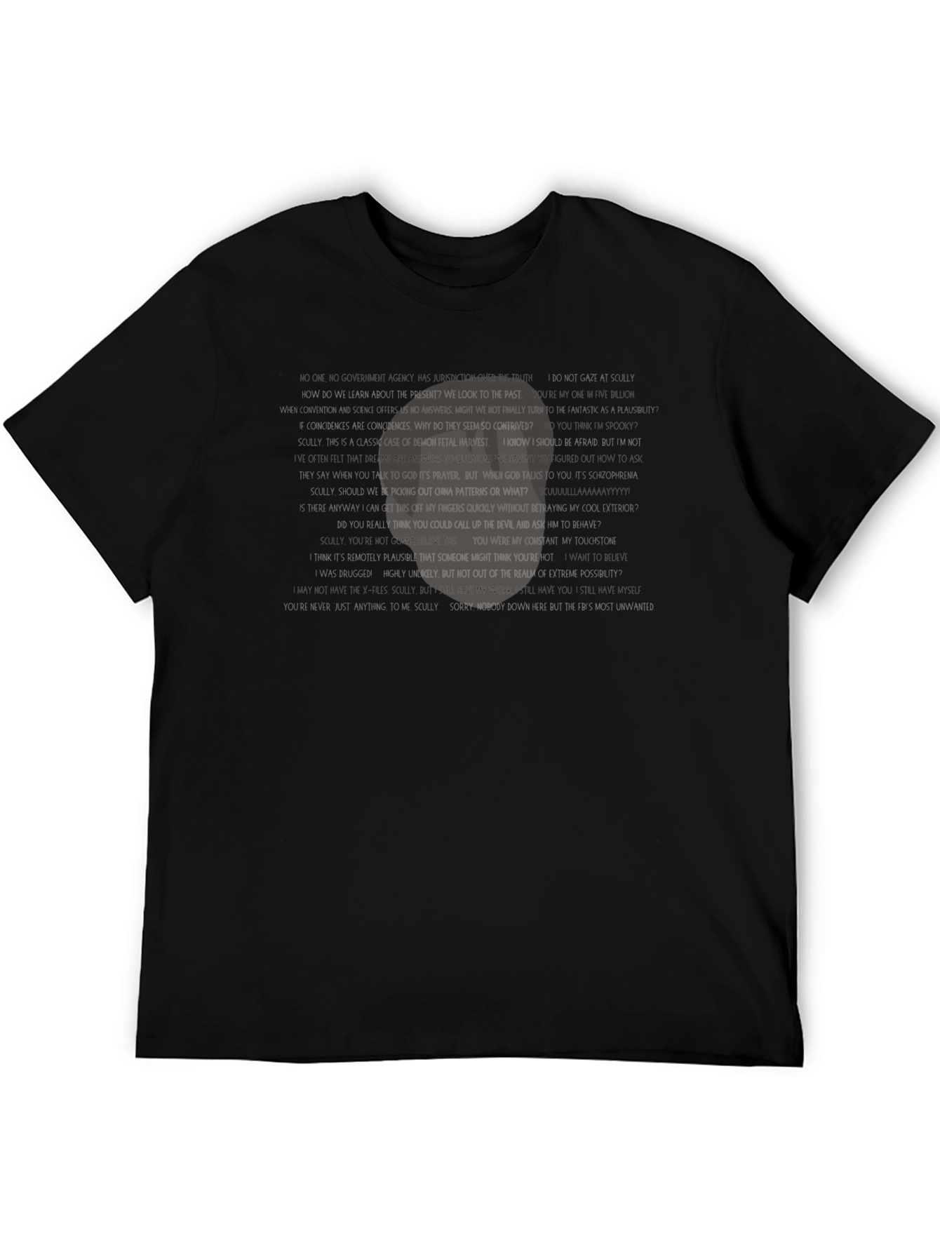 Abstract Text Graphic Black T-Shirt