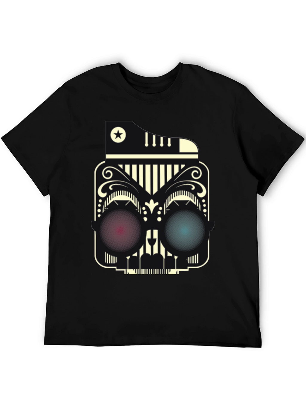 Abstract Skull Graphic Tee - Modern Style