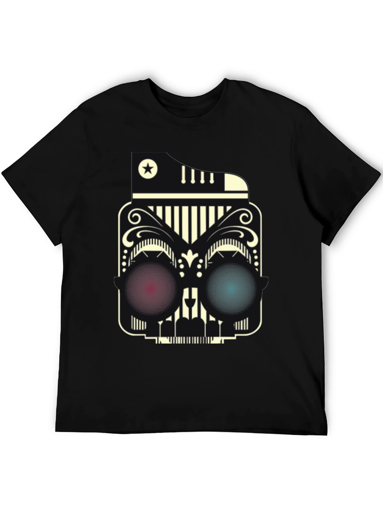 Abstract Skull Graphic Tee - Modern Style