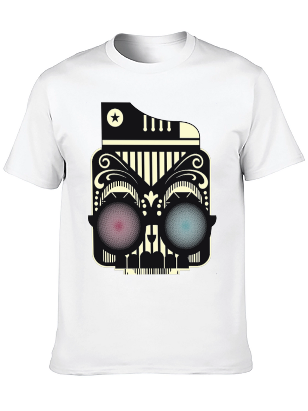 Abstract Skull Graphic Tee - Modern Style