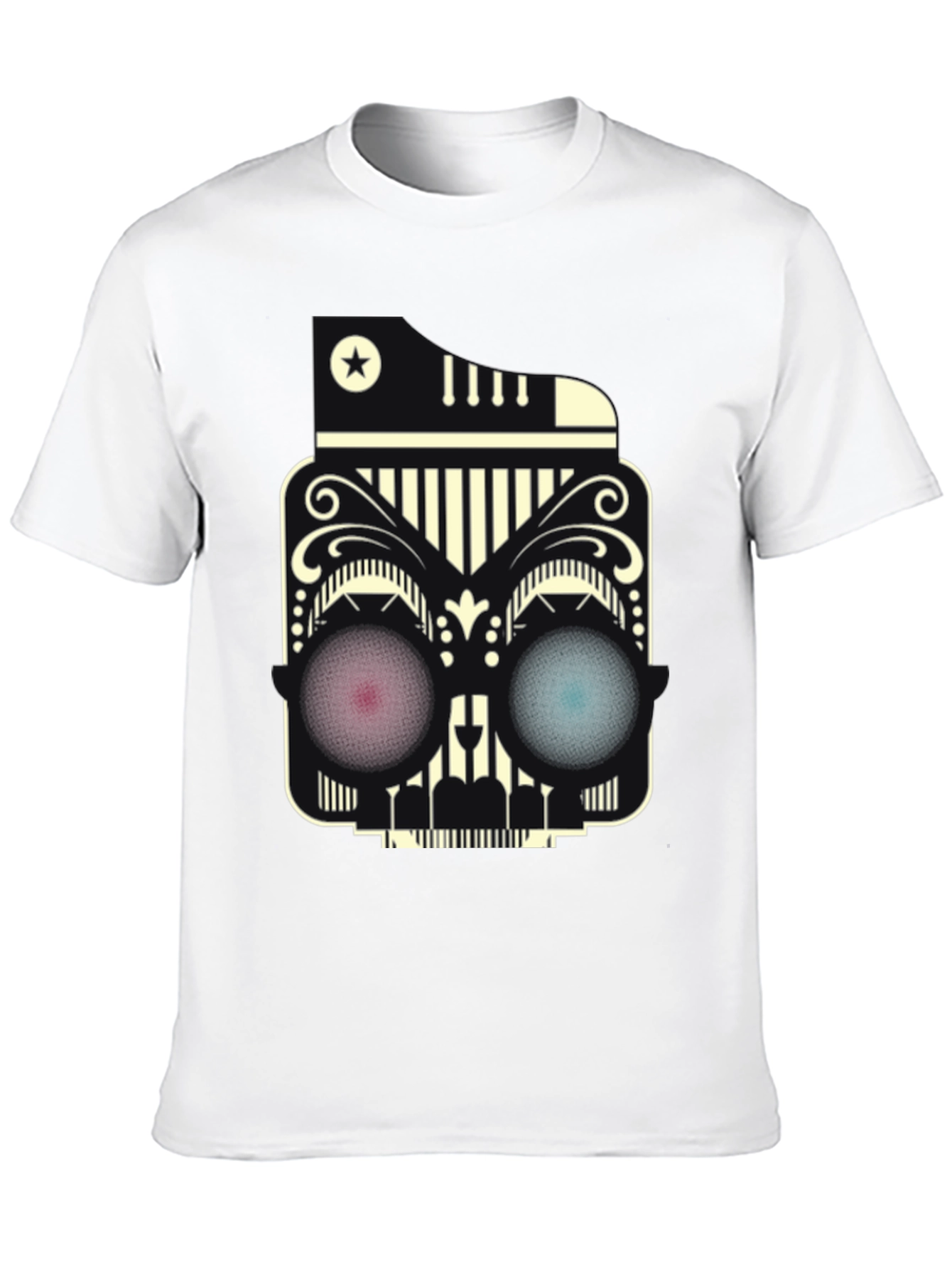 Abstract Skull Graphic Tee - Modern Style
