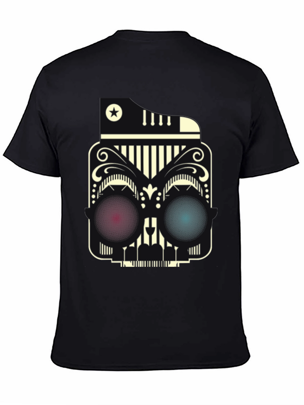 Abstract Skull Graphic Tee - Modern Style